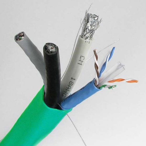 4-in-1 CAT.6 Ethernet & RG6/U Quad Shield Coaxial Combo Cable - 2x CAT.6 + 2x Coaxial Cables - High-Speed Networking & HD Video Transmission for Home Theater, CCTV, and Office Setup
