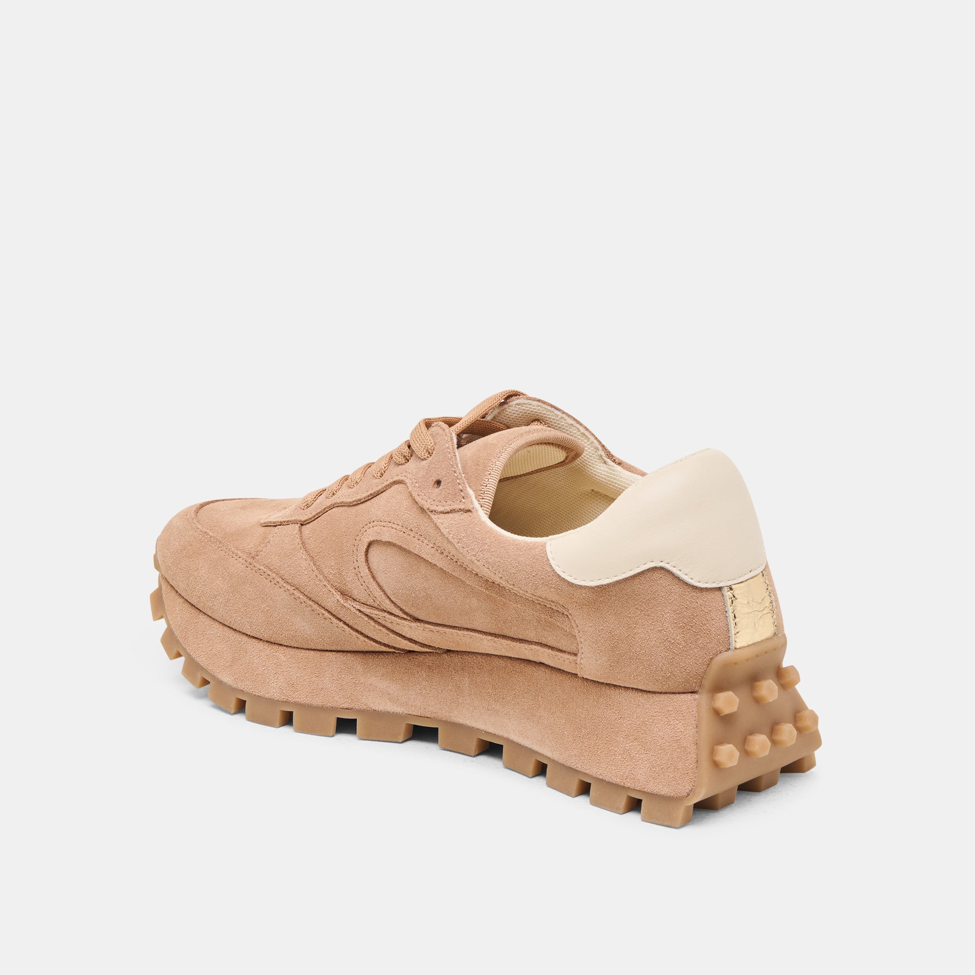 TRICIA Women's Suede Sneakers in Toffee Brown - Comfortable Casual Shoes for Walking, Running & Everyday Wear