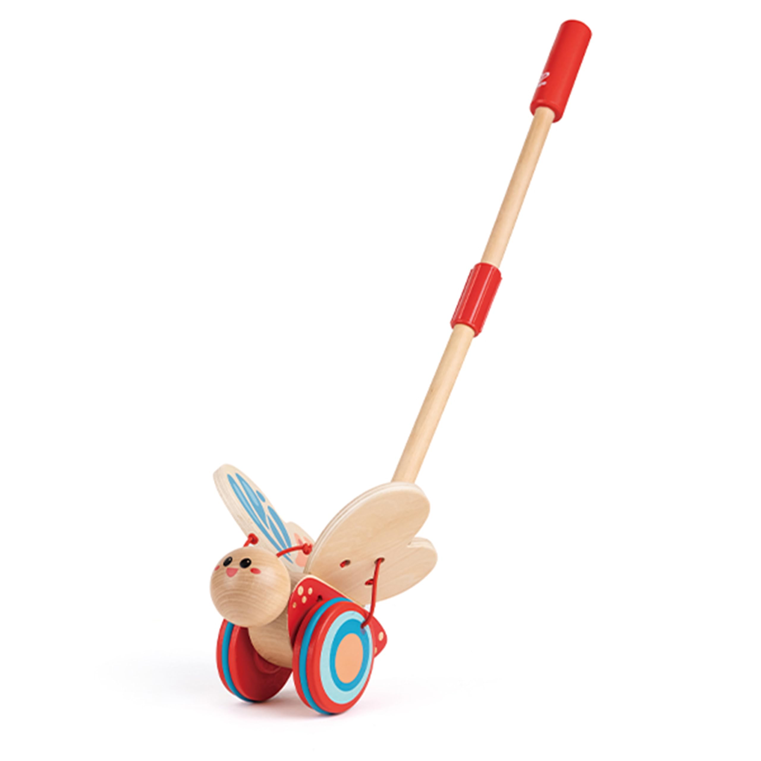 Hape Butterfly Wooden Push and Pull Toy - Toddler Learning & Walking Aid - Perfect for Indoor & Outdoor Playtime