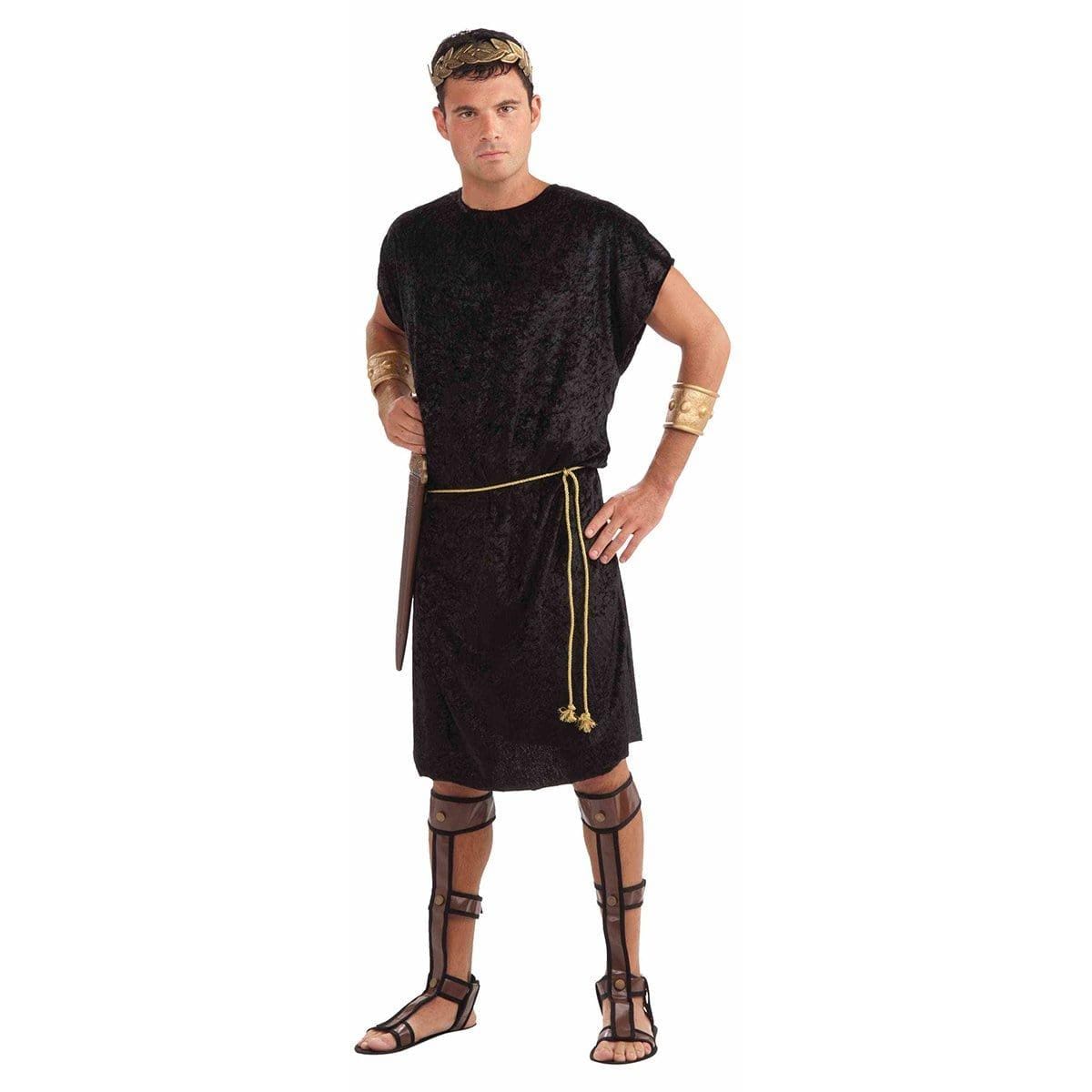 Men's Black Roman Tunic - Ancient Style Cotton Tunic for Costumes, LARP & Historical Reenactment