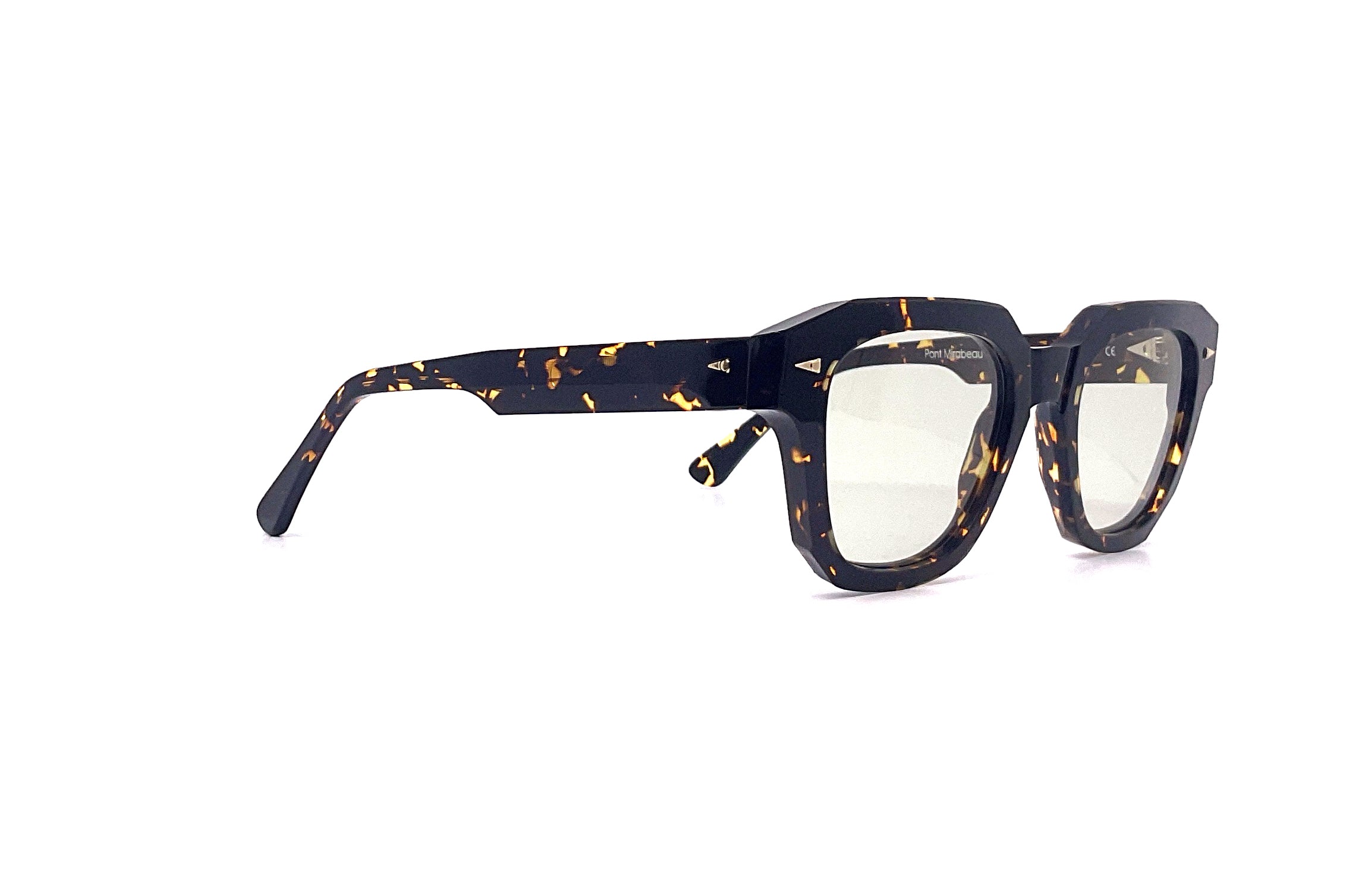 Ahlem Point Mirabeau Sunglasses - Yellow Turtle & Green Light Frame - UV Protection, Fashionable & Lightweight for Outdoor Activities, Beach, and Driving
