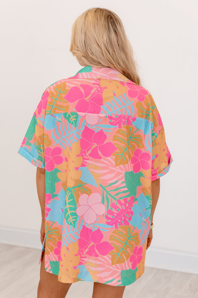 Kabana Krew Bold Tropical Print Button Up Shirt for Men - Hawaiian Aloha Shirt with Short Sleeves - Perfect for Beach Vacation, Summer Party & Casual Wear