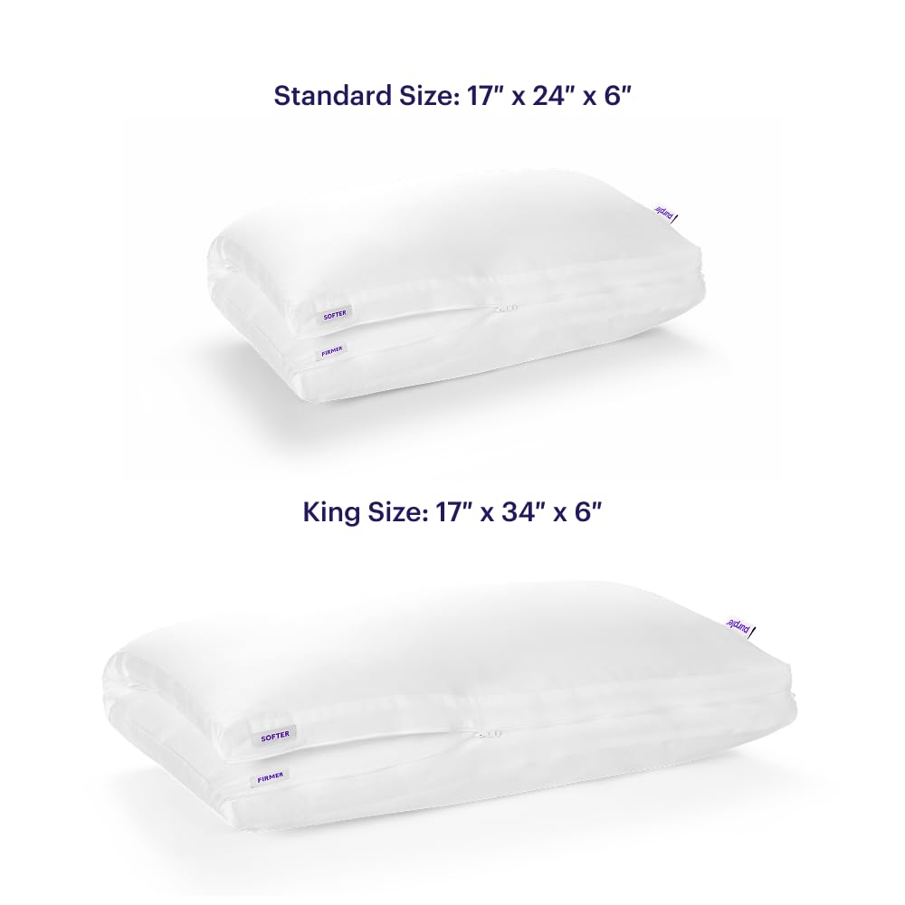 Purple TwinCloud Pillow - Adjustable Support Pillow for Soft or Firm Comfort, Ideal for Side Sleepers, White | Perfect for Neck Pain Relief & Better Sleep, Bedroom & Travel Use
