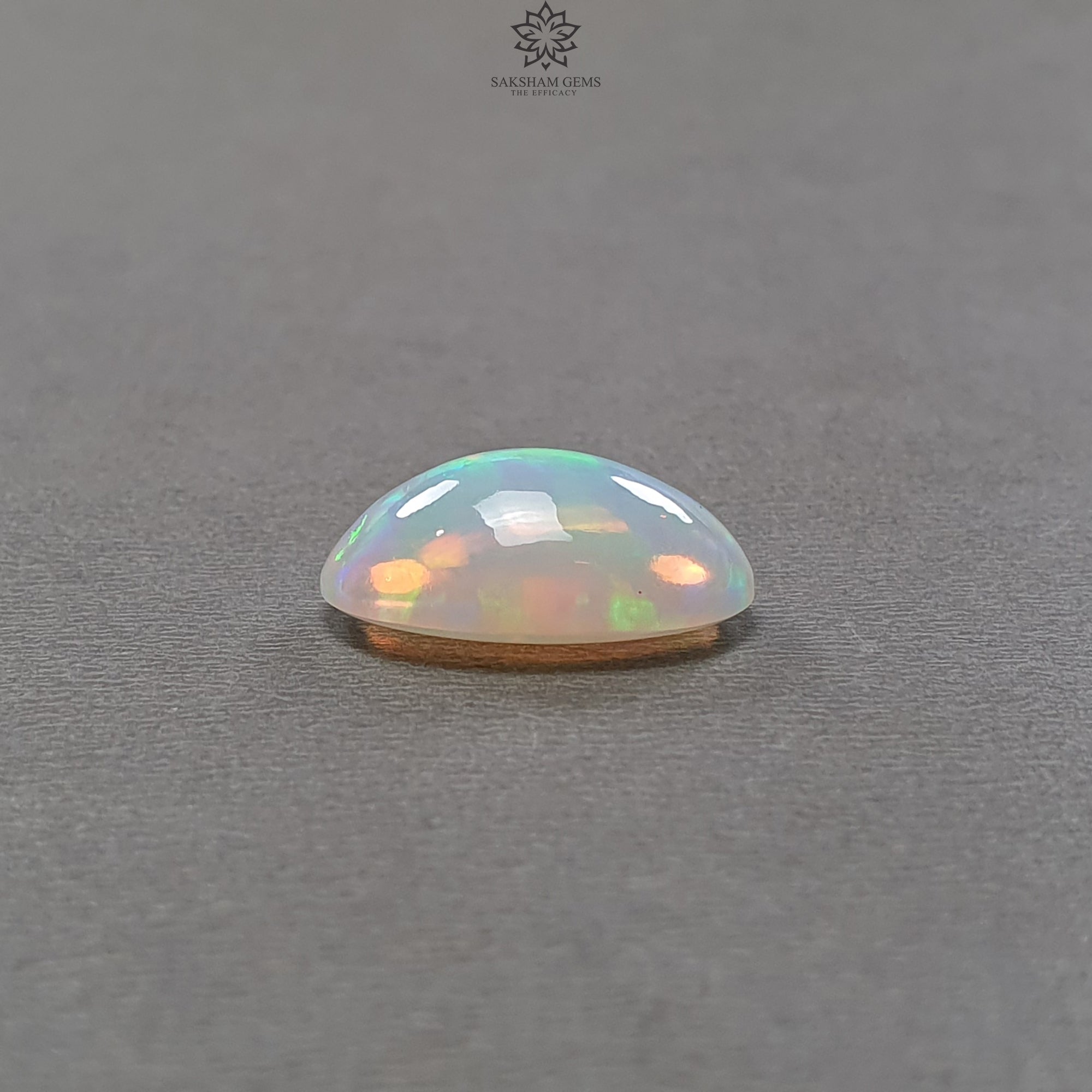 Natural Ethiopian White Opal Gemstone Cabochon - 8.60cts Untreated Oval Shape (19x15mm) for Jewelry Making, Rings & Pendant Necklaces | Handcrafted Ethical Opal Stone for Engagement, Wedding & Special Occasion Gifts