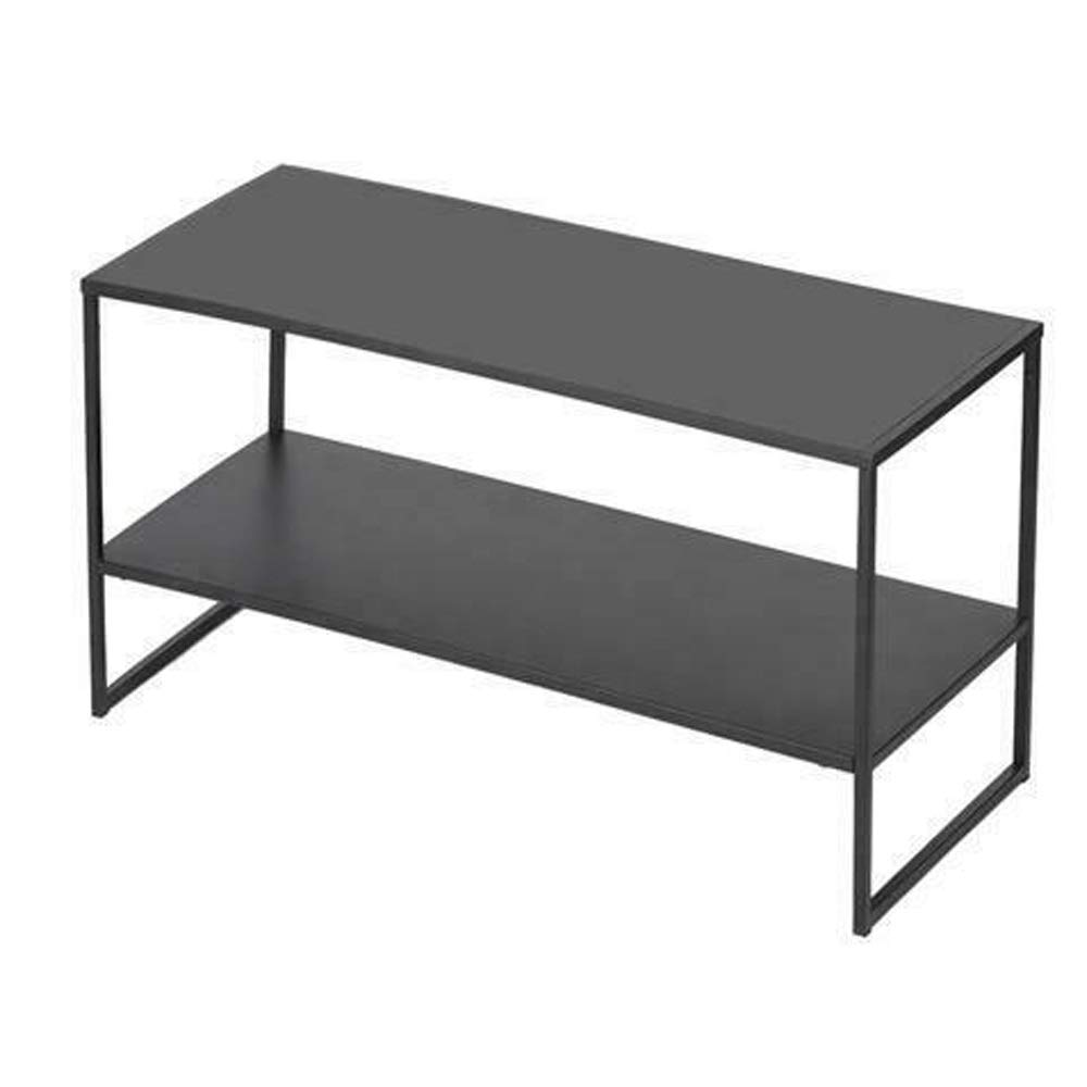 Industrial Coffee Table with Steel Shelf - 2-Tier Storage for Living Room