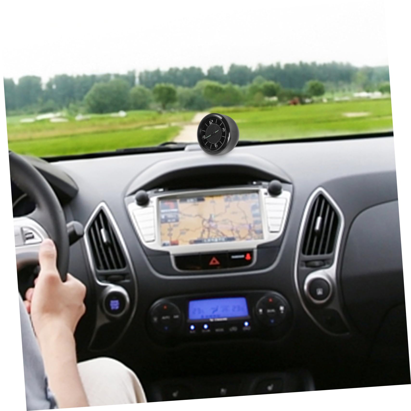 Car Dashboard Clock - Mini Auto Stick-On Metal Clock for Truck Interior, Nightstand, and Small Spaces, Perfect for Vehicles and Home Use