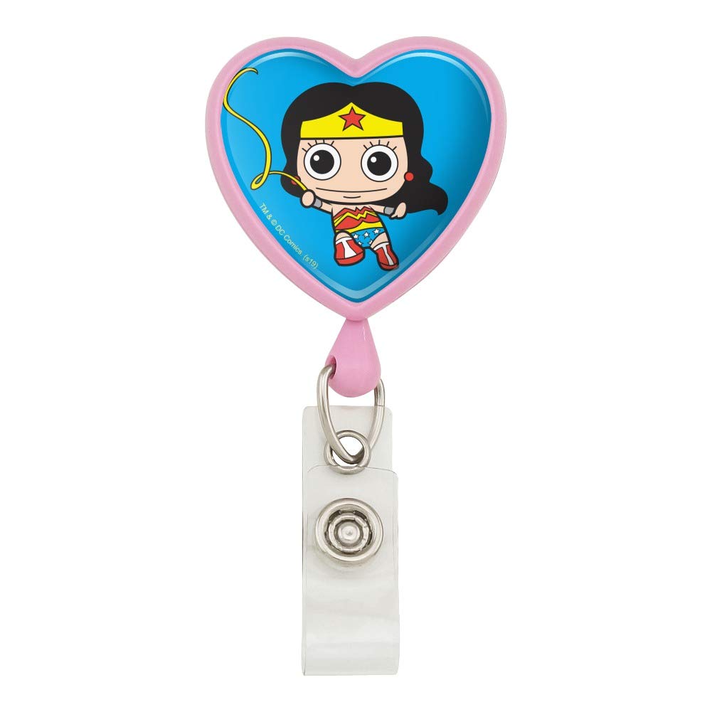 Wonder Woman Chibi Lanyard with Retractable Reel - ID Badge Holder for Office & Events