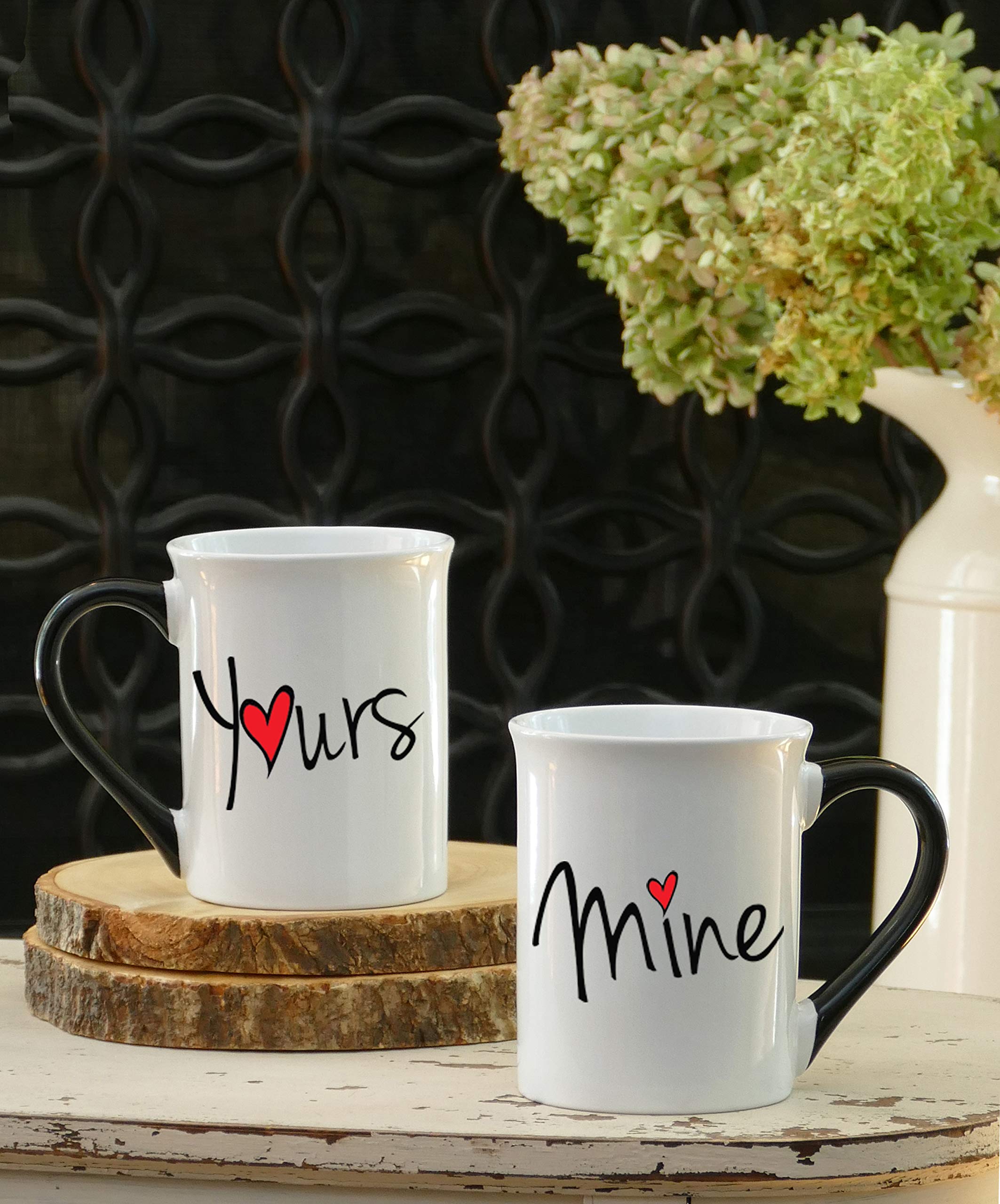 His & Hers Coffee Mugs Set - 16oz Couple Gifts for Valentine's Day & Weddings