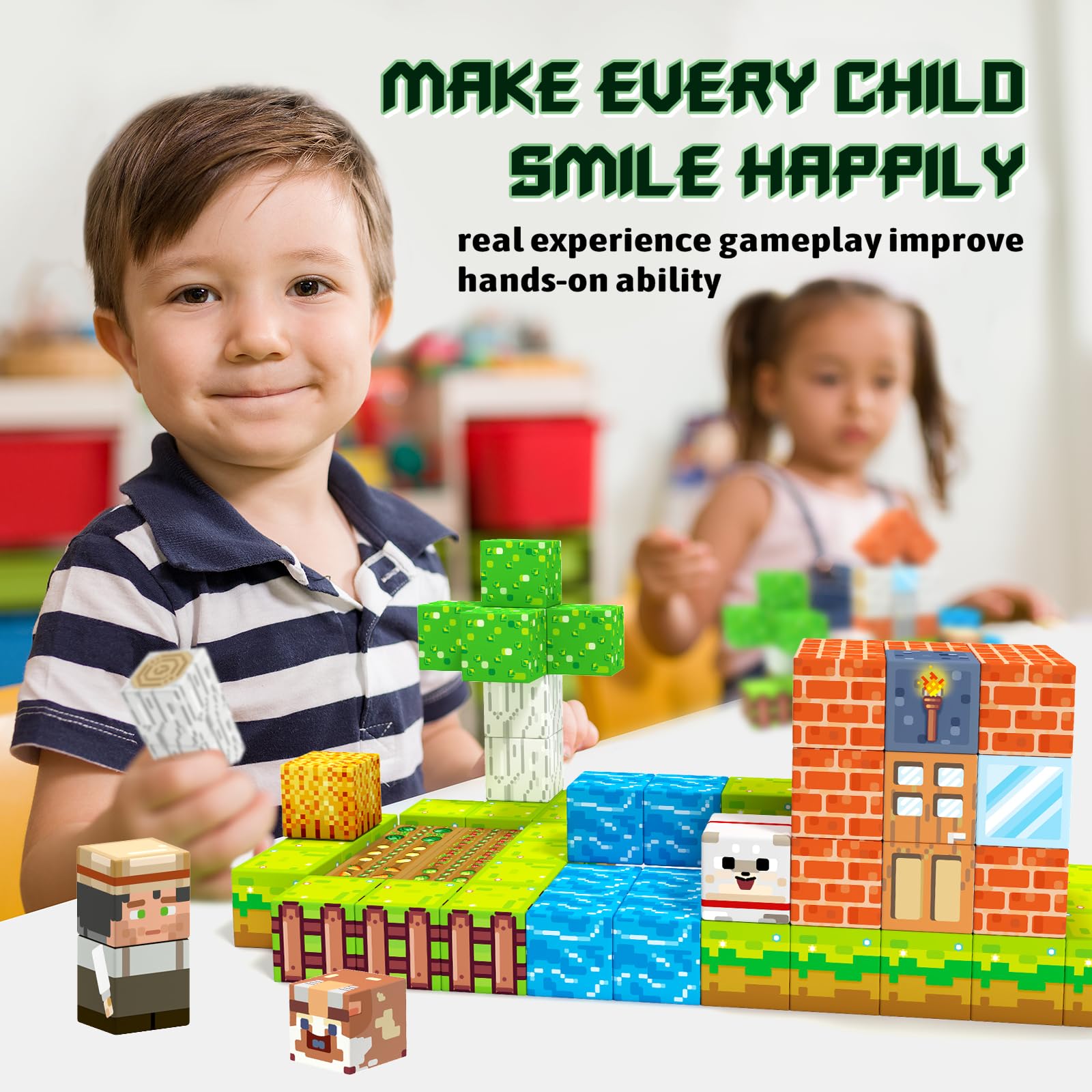 Magnetic Building Blocks for Kids - STEM Educational Toys for Ages 3-13 | Creative Construction Set for Boys & Girls | Perfect Christmas & Birthday Gift | Great for Classroom Learning & Home Play
