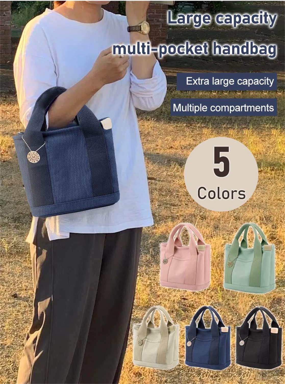 2023 New Women's Large Capacity Multi-Pocket Canvas Crossbody Shoulder Tote Bag - Waterproof Travel Work Purse with Multiple Compartments | Perfect for Daily Commute, Business Trips & Weekend Getaways