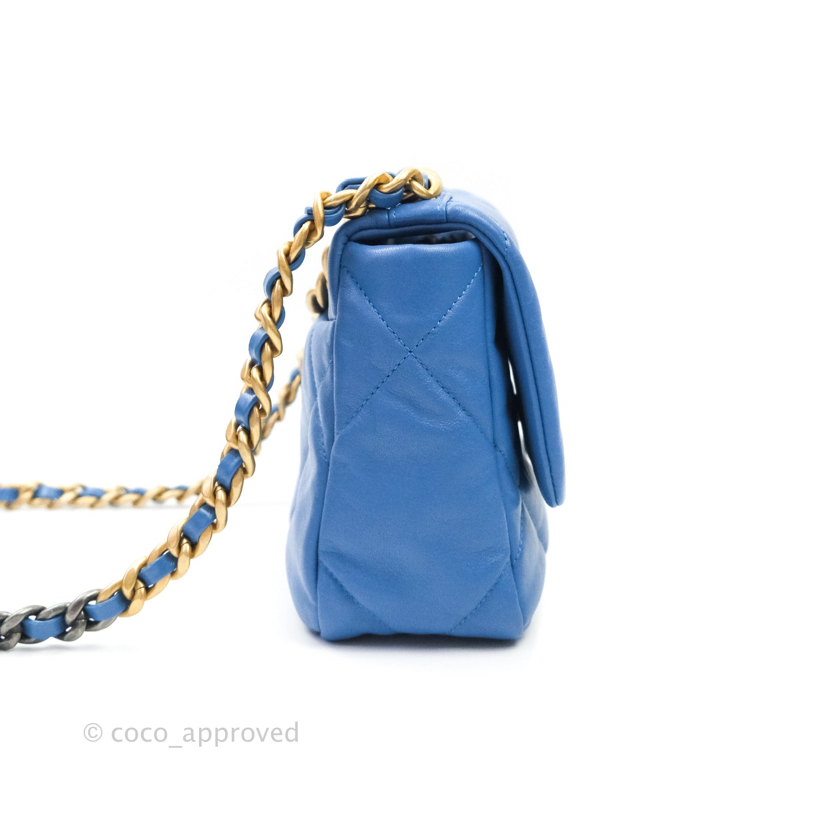 Chanel 19 Small Handbag in Blue with Mixed Hardware - Luxury Crossbody Bag for Women, Perfect for Date Night & Evening Events