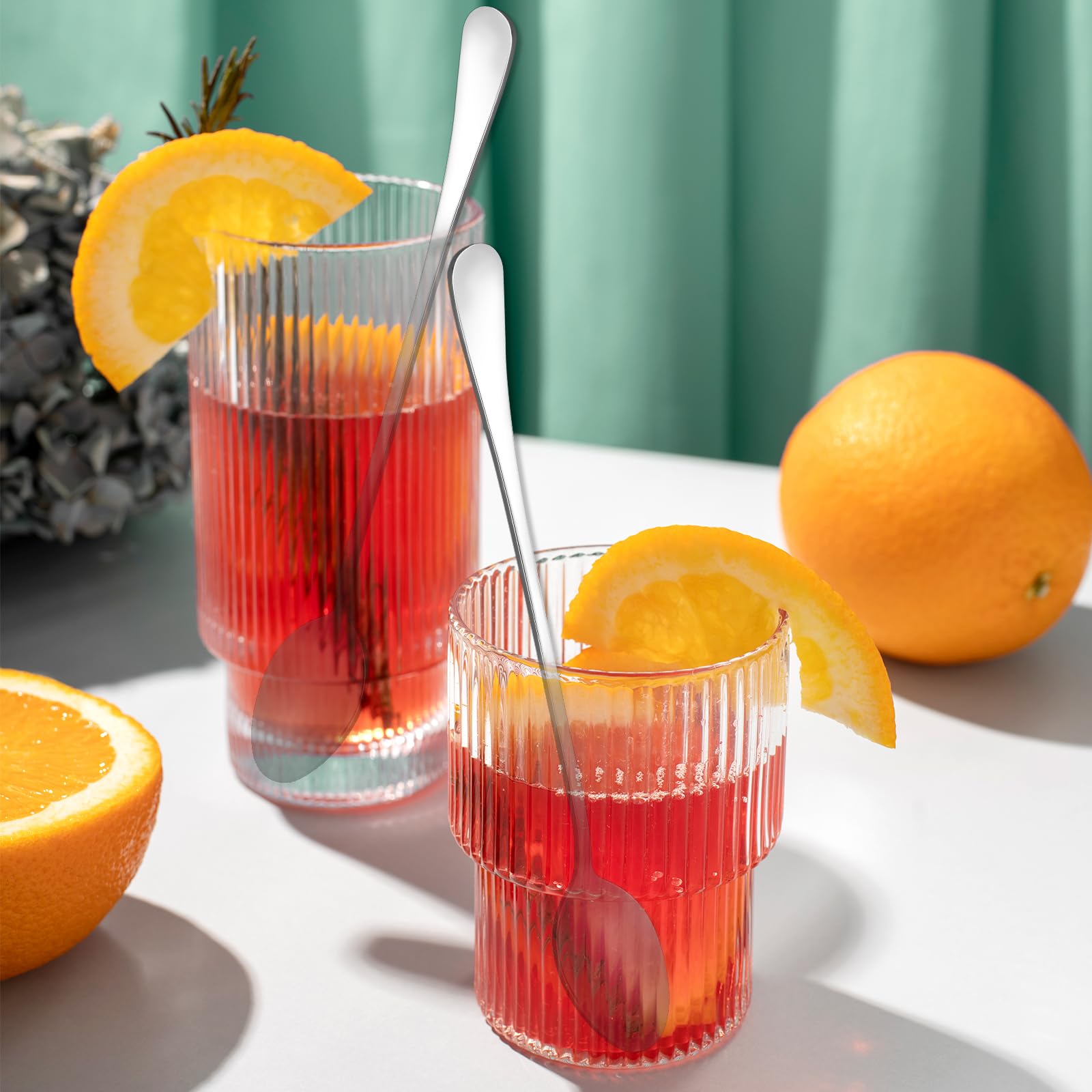 2-Pack Long Stainless Steel Ice Tea Spoons - 8.5