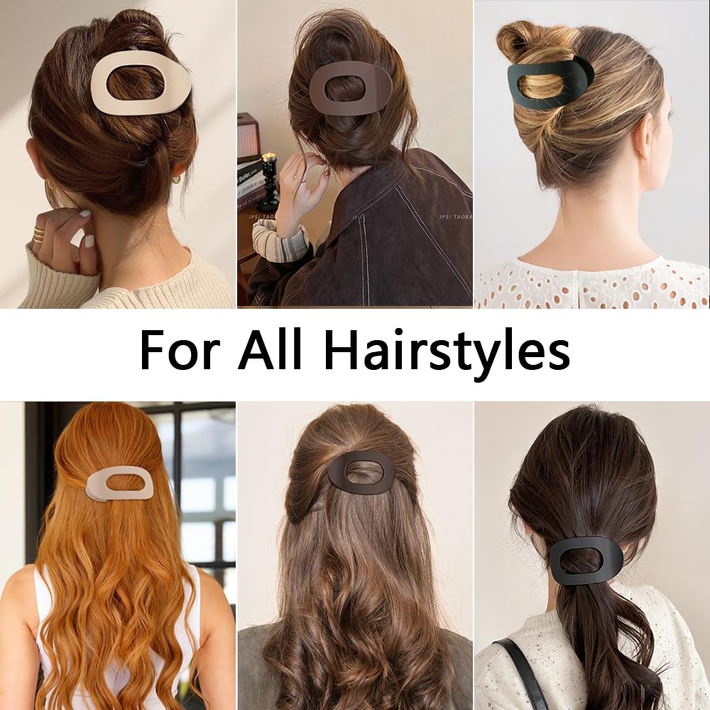 Women's Matte Duck Bill Hair Claw Clips for Thick & Thin Hair - Large Neutral Hair Clips for Ponytails, Buns & Everyday Styling