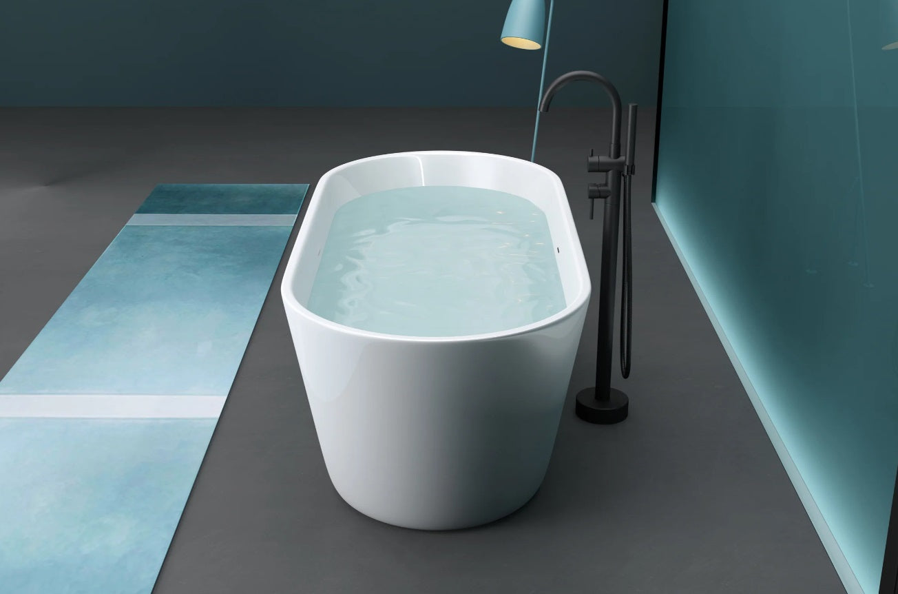 KODAEN ALLURE 1700 67-Inch Freestanding Acrylic Bathtub - Modern Composite Soaking Tub for Luxury Bathroom | Spa-Like Relaxation at Home
