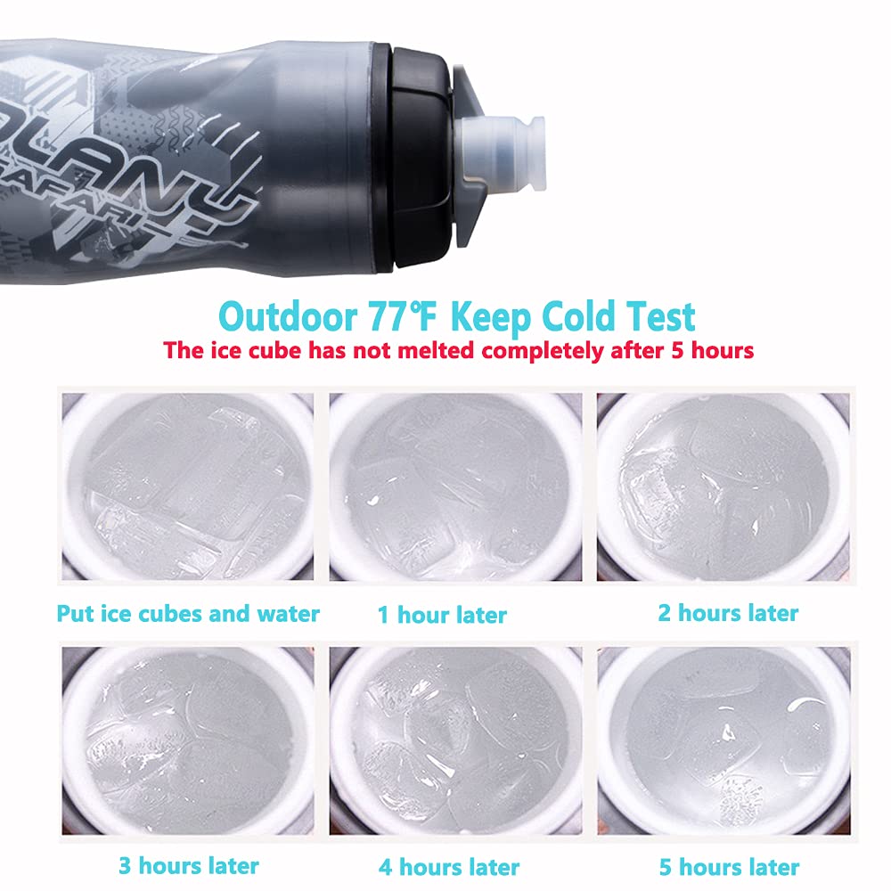 Lightweight Specialized Bike Water Bottle 600ml/20oz - Leak Proof, BPA Free, Squeeze Design for Cycling & Outdoor Sports - Perfect for Road Bikes, Mountain Bikes & Gym Workouts (Black-White)
