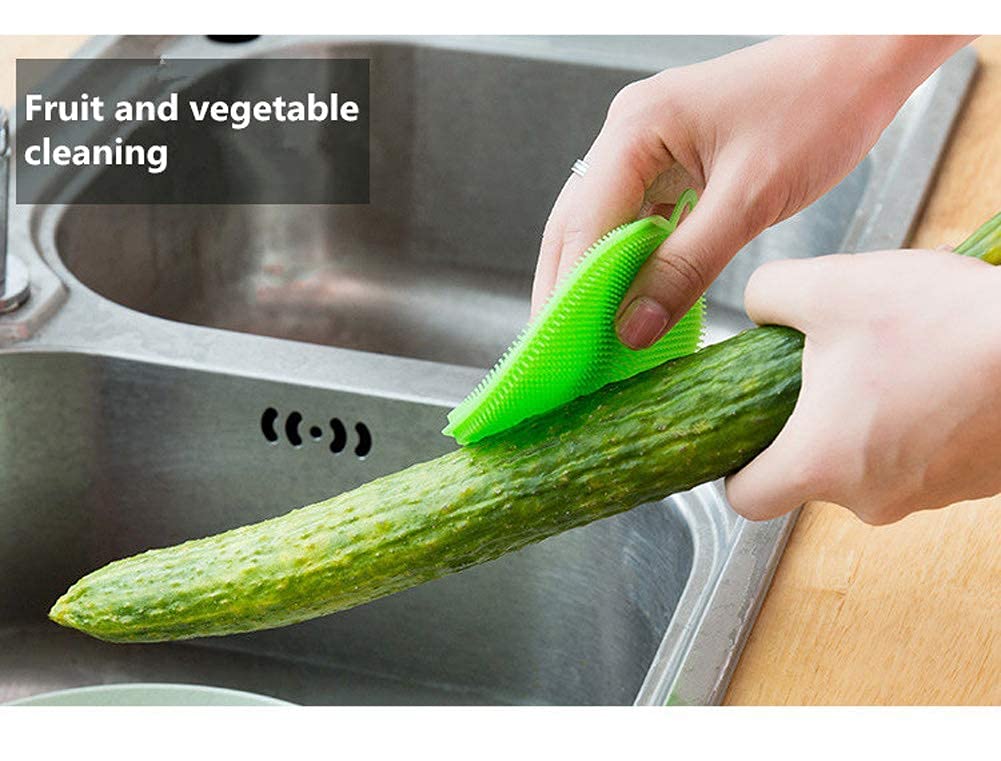 **Atcan Silicone Sponge Scrubber – Food Grade Reusable Dish Scrubber for Washing Dishes, Fruits & Vegetables – Eco-Friendly Kitchen Cleaning Tool (1 PC) – Perfect for Sinks, Countertops & Camping**