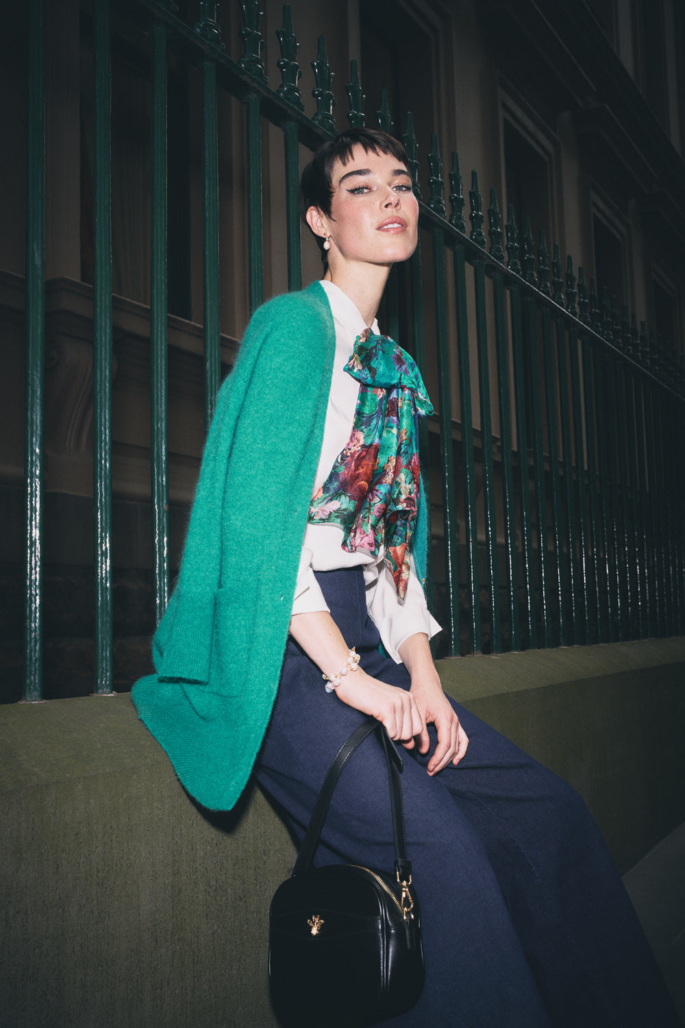 Stylish Button Through Mohair Cardigan in Jade Green - Perfect for Fall Layering & Cozy Winter Outfits