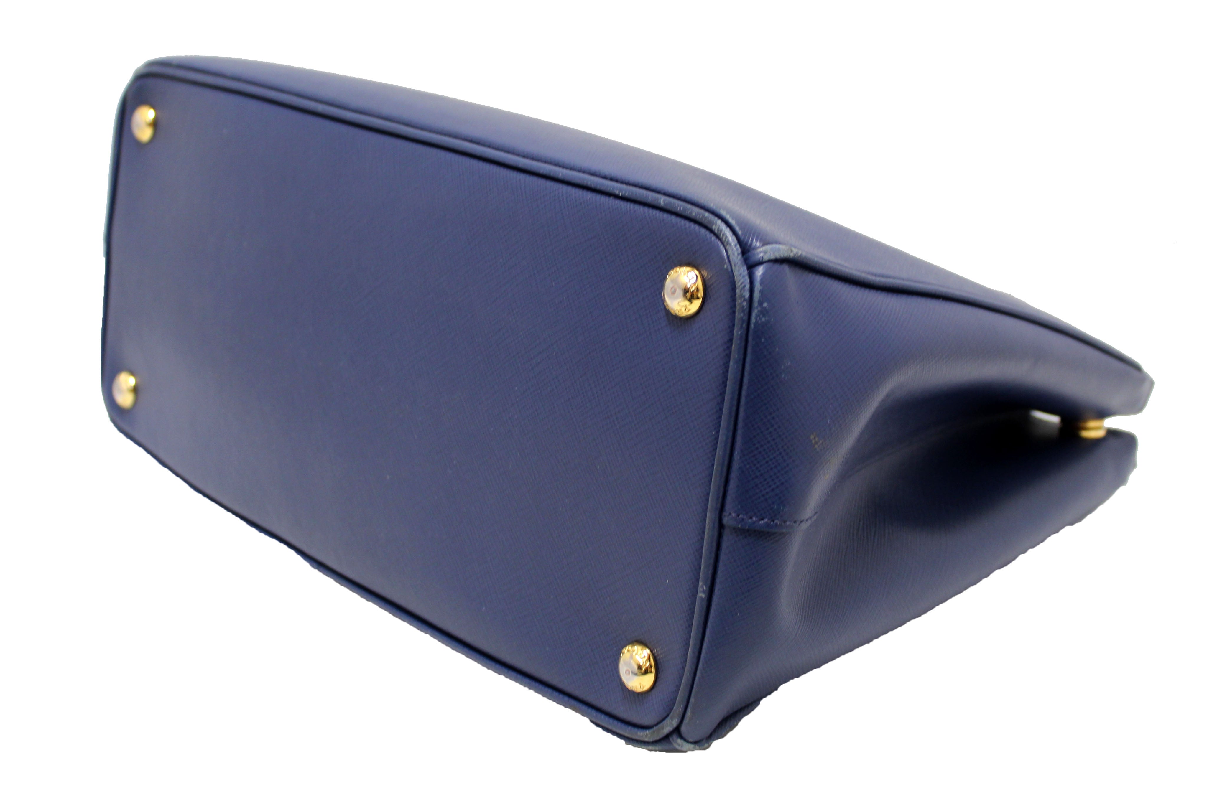 Authentic Prada Blue Saffiano Lux Leather Galleria Large Tote Bag for Women | Luxury Designer Handbag for Work, Travel & Everyday Use