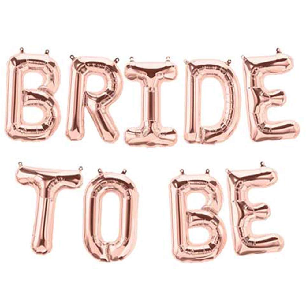 Tellpet Bride to Be Letter Balloons Banner - Rose Gold 16 Inch Bridal Shower Decorations, Bachelorette Party Supplies for Wedding, Engagement, Photo Backdrop