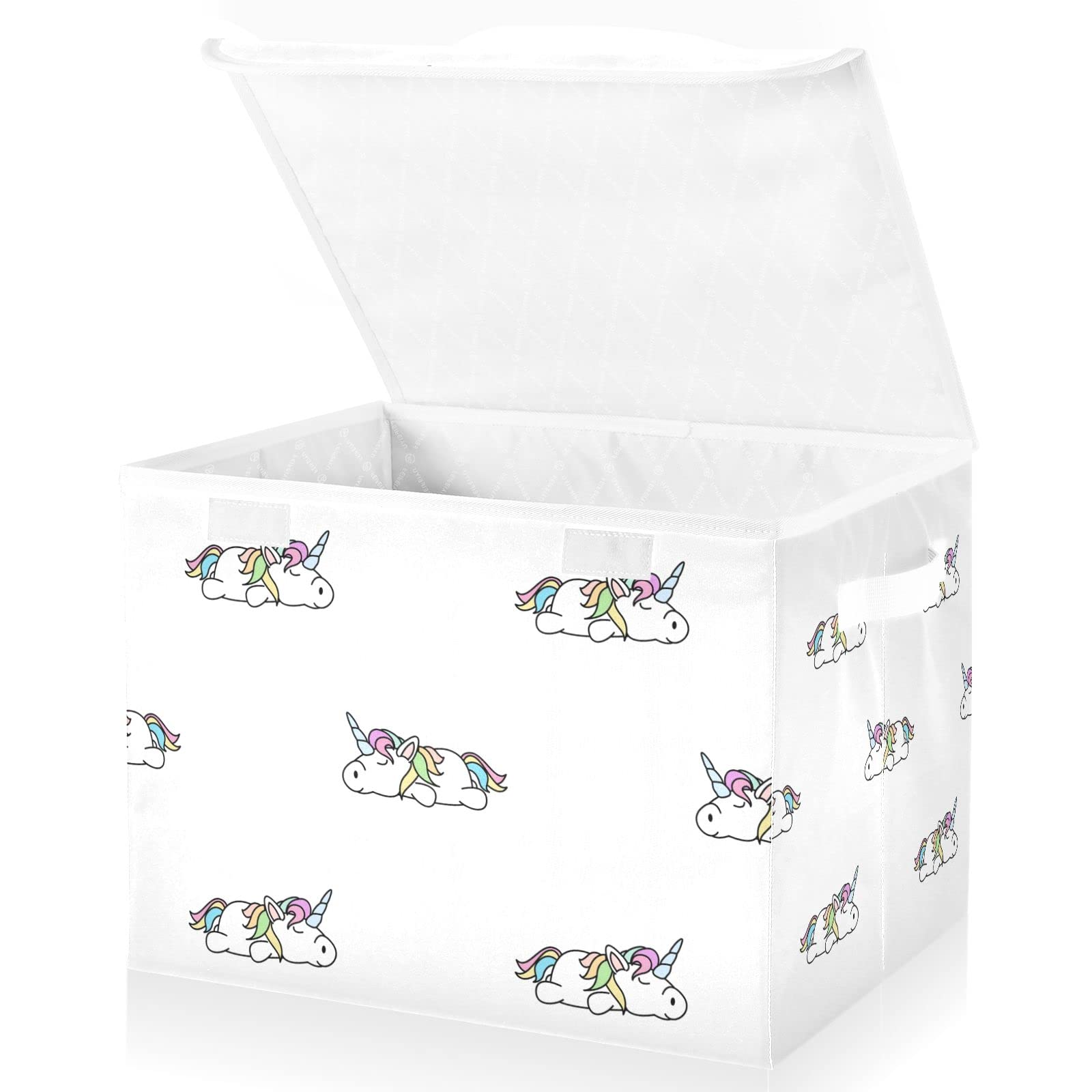 Collapsible Unicorn Storage Bins with Lids - Foldable Organizer Boxes for Kids Room, Baby Nursery, Closet & Shelf Organization - Perfect for Toys, Books & Home Decor Storage