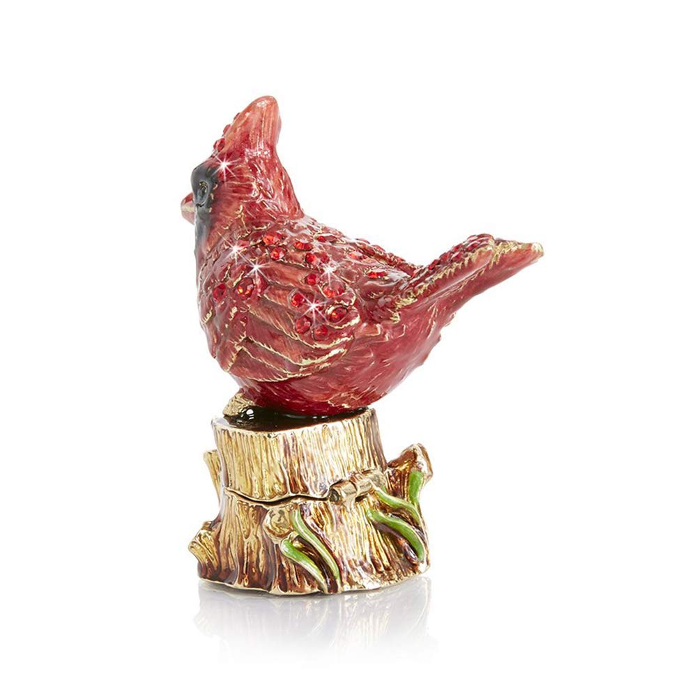 Jay Strongwater Dina Cardinal Box - Elegant Handcrafted Jewelry Box for Women, Perfect for Gifts, Home Decor & Organizing Rings, Necklaces & Keepsakes