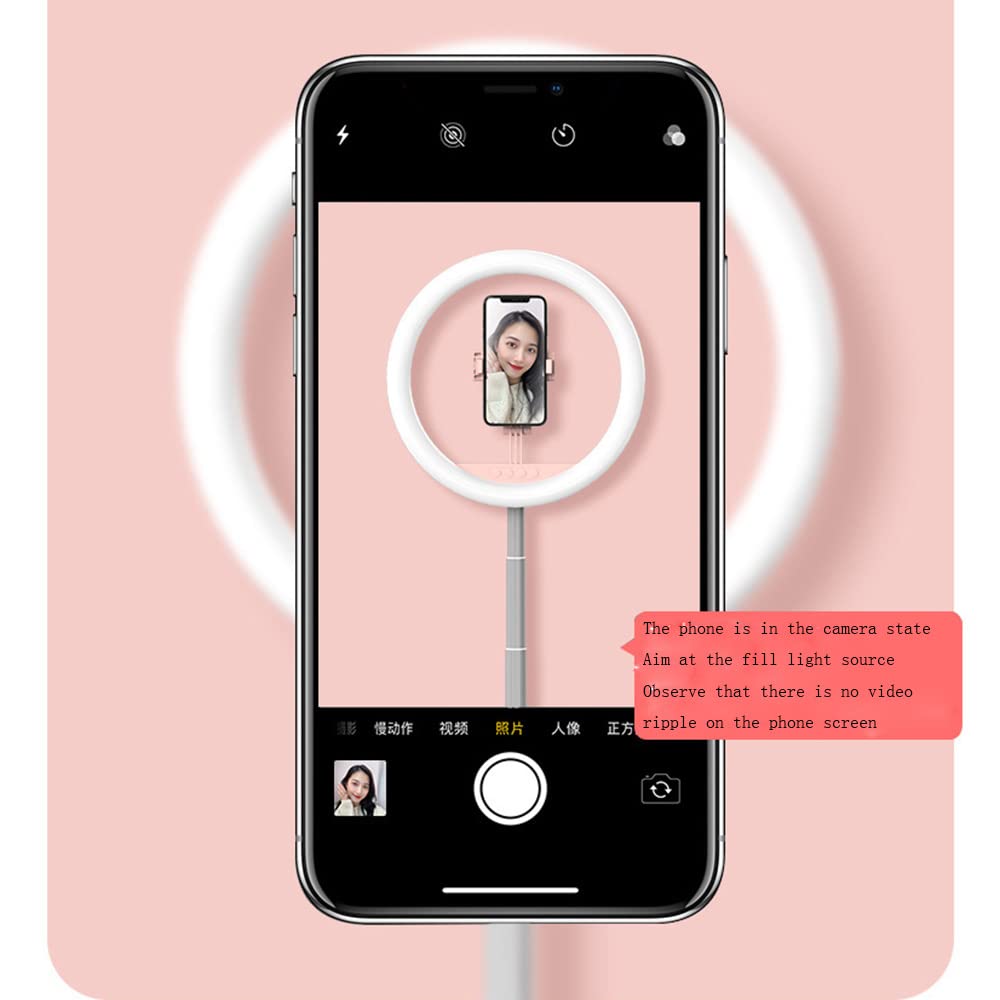 MINJUK Ring Light with Stand for Live Streaming, Selfie, Photography - Adjustable Floor & Desktop Fill Light with Telescopic Folding Tripod, Beauty Lighting for YouTube/TikTok (Black) - Perfect for Home Studio, Makeup Vanity & Content Creation