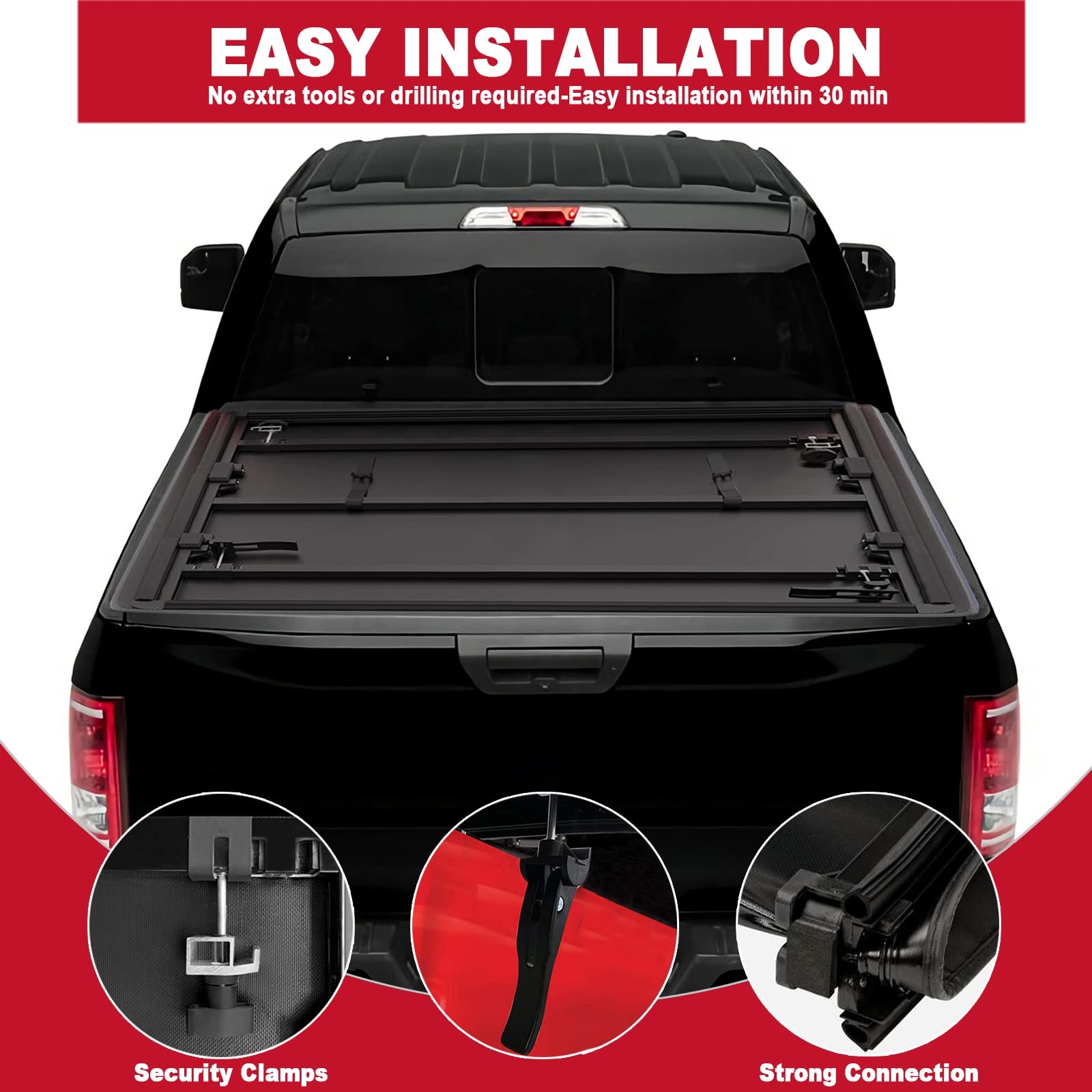 CAPSER 5.5 FT Soft Tri-Fold Truck Bed Tonneau Cover for 2015-2024 Ford F150 Styleside 5'5