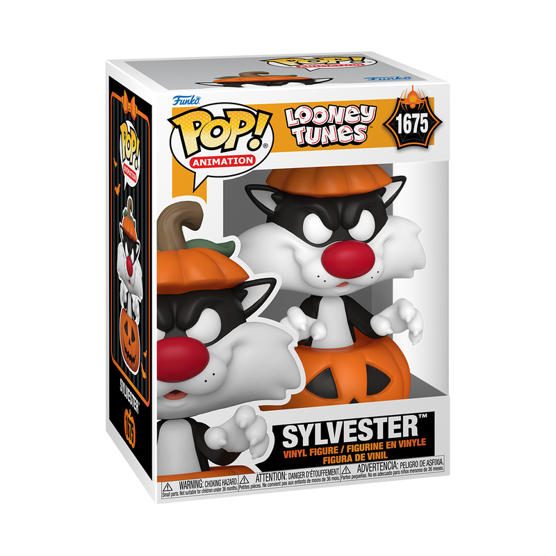 Sylvester in Pumpkin Costume Funko Pop Loony Tunes #1675 with Protector Case - Perfect for Halloween Decor, Collectors Display & Gift Giving
