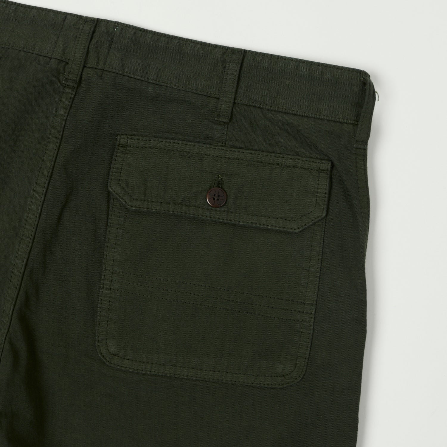 Heimat 'Journey' Herringbone Cotton Shorts for Men - Military Green | Comfortable Casual Wear for Summer, Travel & Outdoor Activities