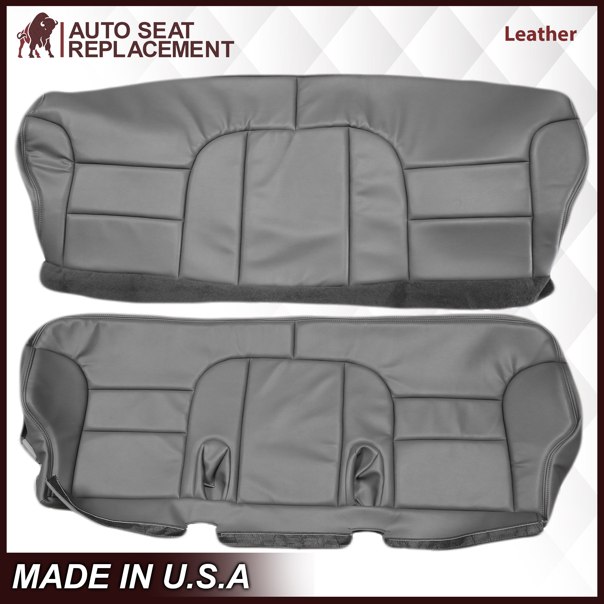 1995-1999 Chevy Tahoe Suburban Silverado 2nd Row Bench Seat Cover - Waterproof Gray Car Seat Protector for Pets, Kids & Spills | Durable Fit for SUVs & Trucks