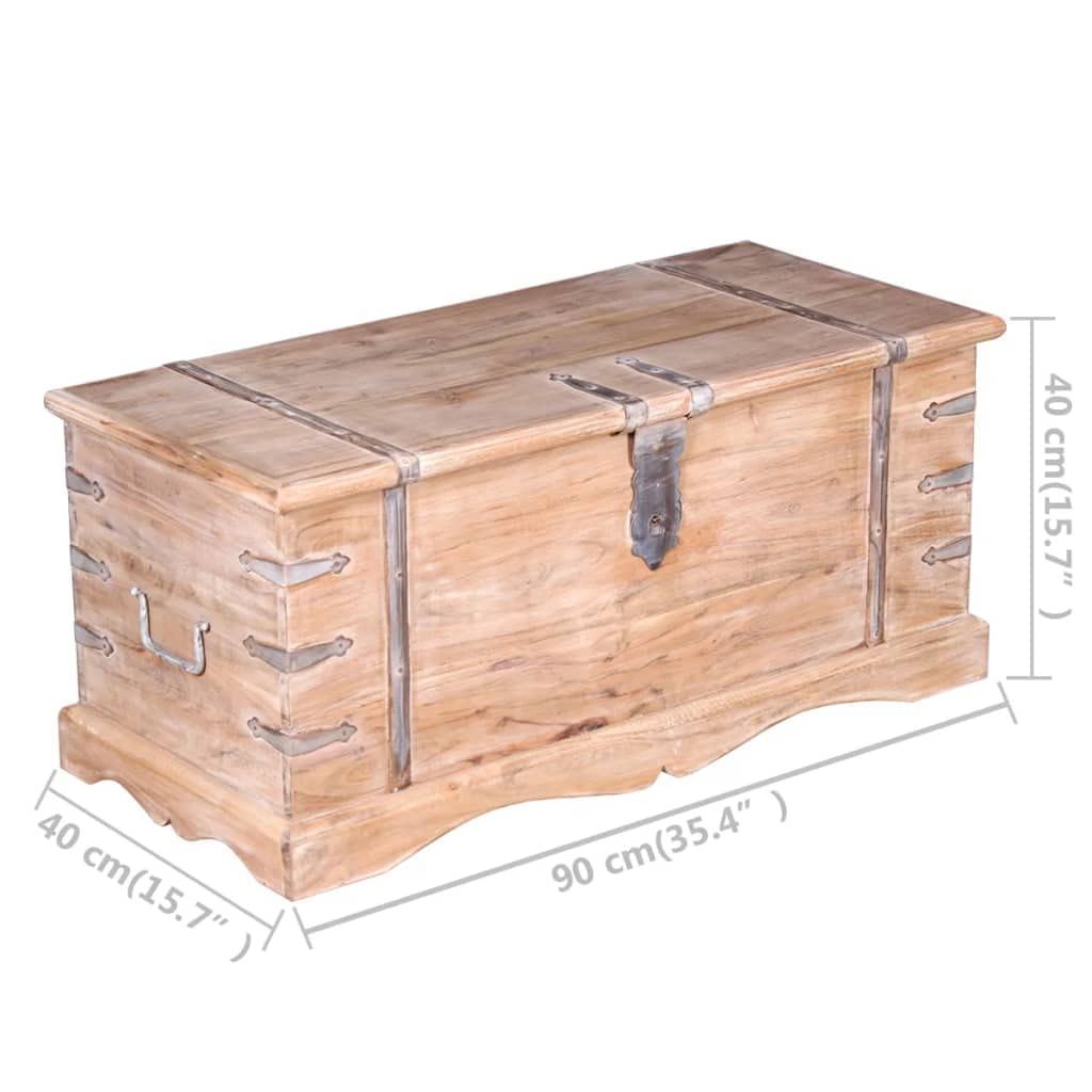 Solid Wood Storage Chest with Lock - Light Brown Organizer Cabinet for Hallway, Entryway & Bedroom - 35.4