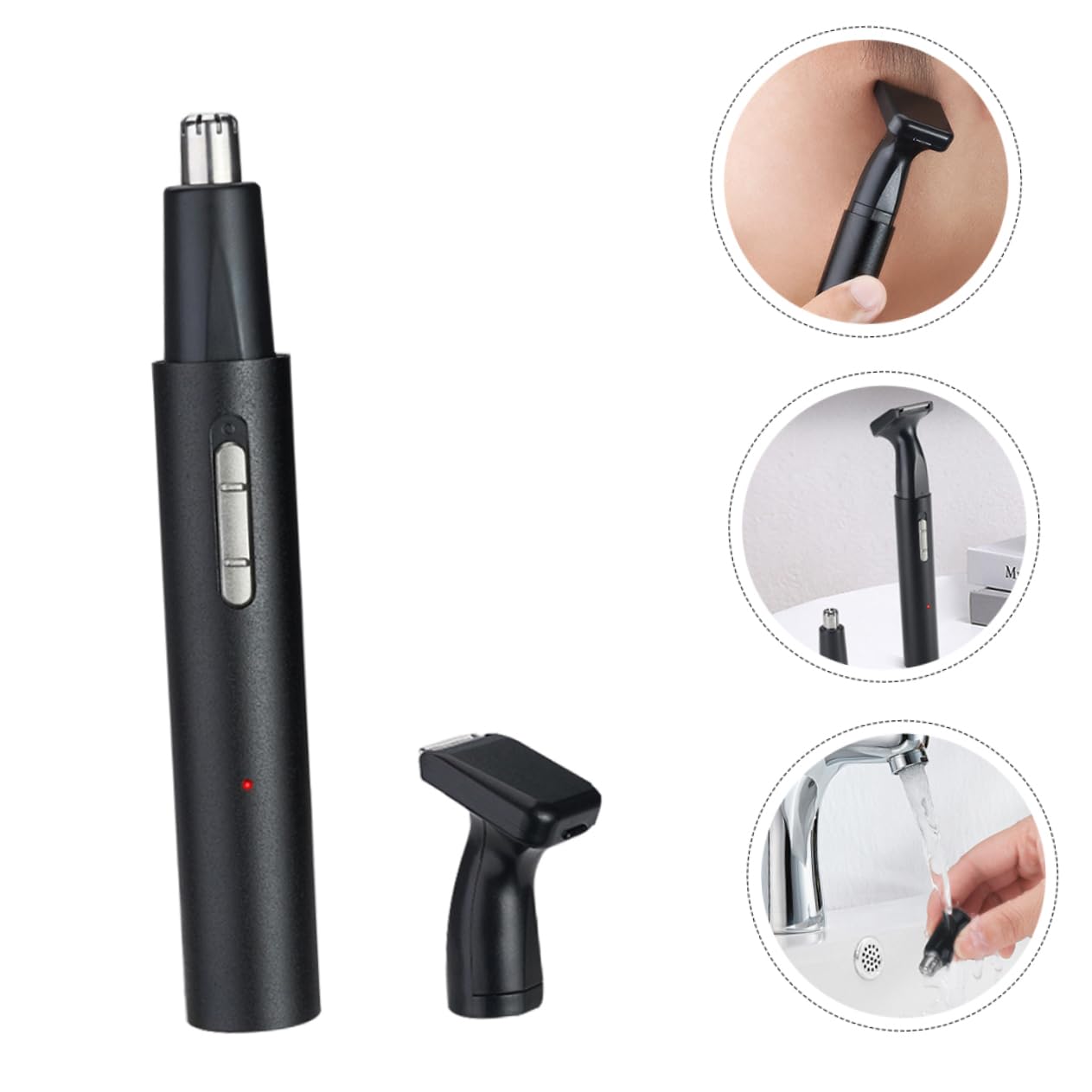 Rechargeable Electric Beard and Nose Hair Trimmer for Men - Painless Grooming Kit with Precision Blades - Perfect for Travel, Home & Office Use