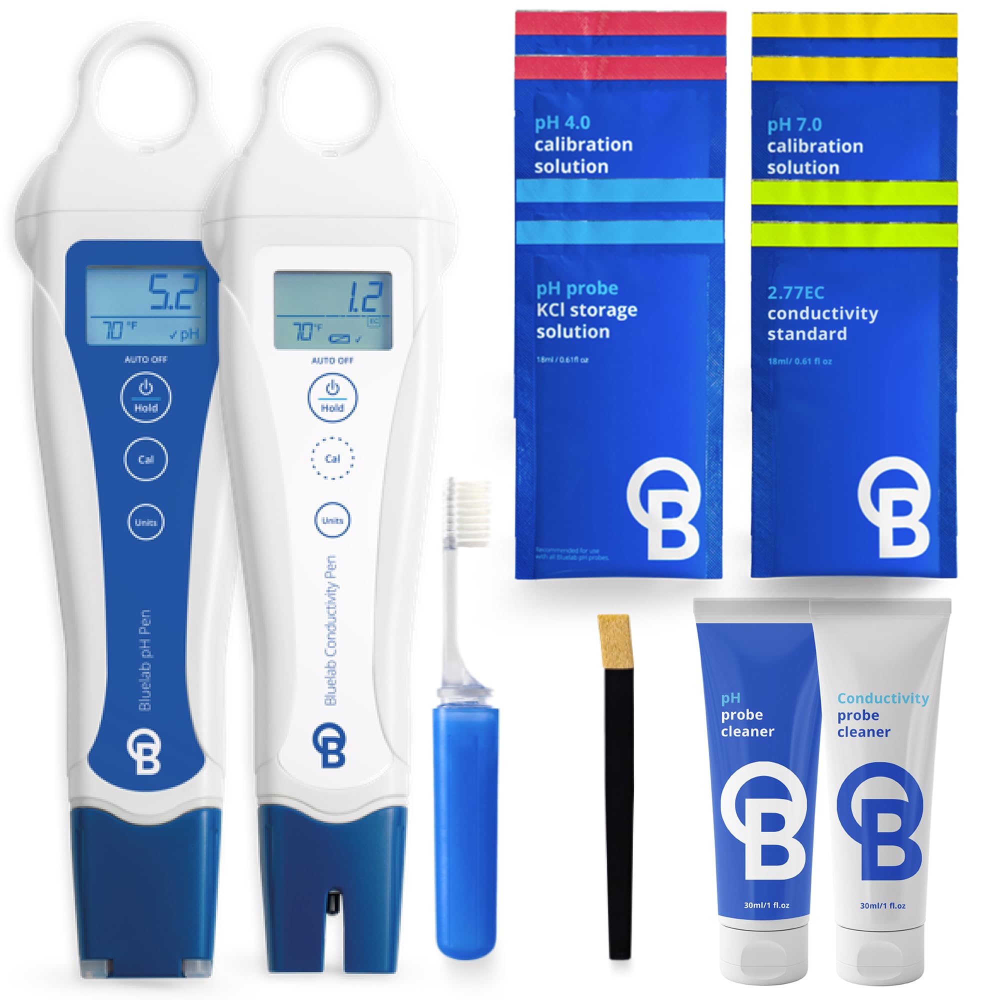 Bluelab PENSTP pH & Conductivity Meter Starter Kit - Digital Nutrient Tester for Hydroponics, Aquariums & Gardening | Waterproof Pens, Temp Sensor & Probe Care | Indoor/Outdoor Plant Monitoring
