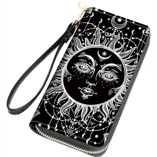 Celestial Sun and Moon Boho Mystic Tribal Drawing
