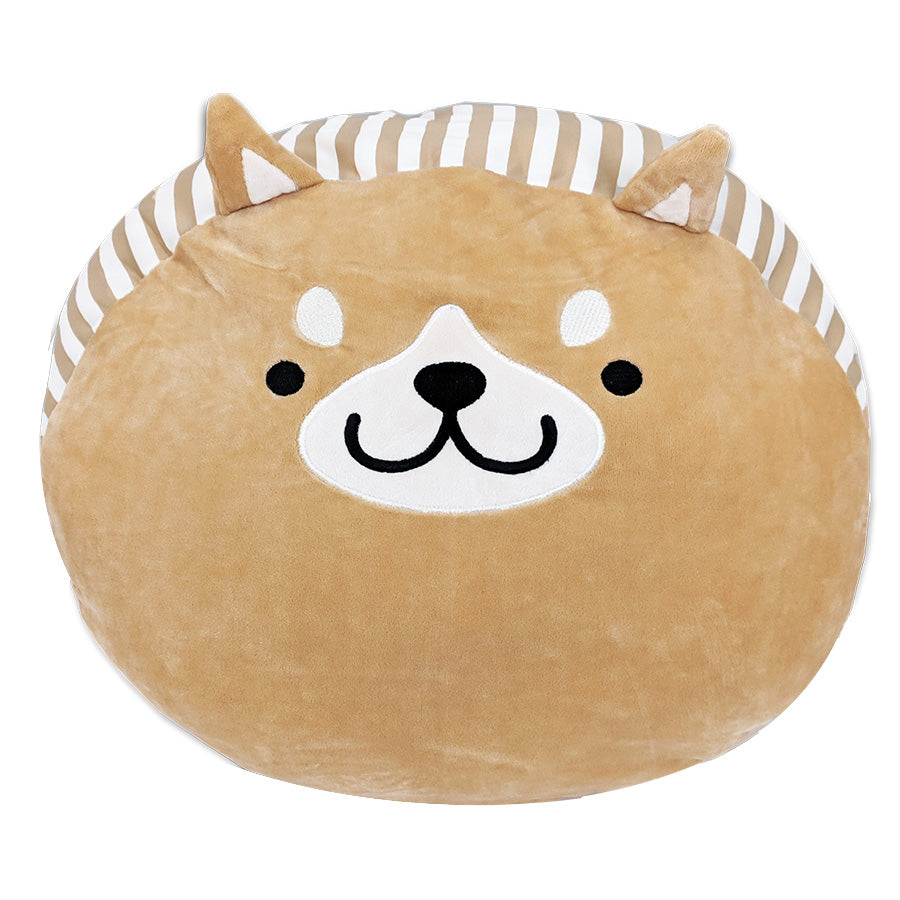 Squishy Dog Face Pillow with Stripes - Soft and Cute Wobbles The Dog Plush Toy for Kids, Teens and Adults | Perfect for Cuddling, Home Decor, Gifts and Stress Relief