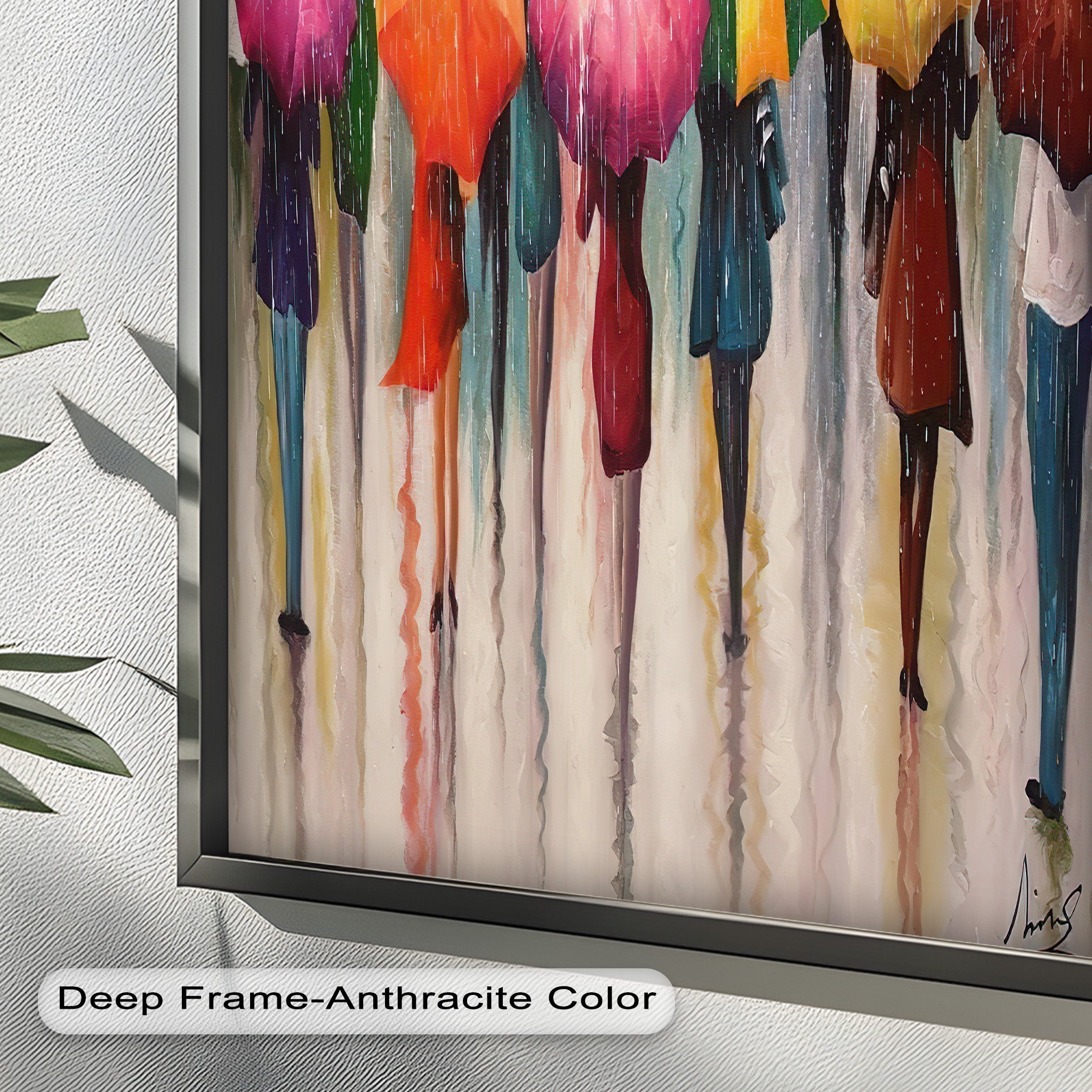 Vibrant Abstract Oil Painting - City Rain Melody Artwork for Home Decor & Office Wall Art | Modern Canvas Painting for Living Room, Bedroom & Office Spaces