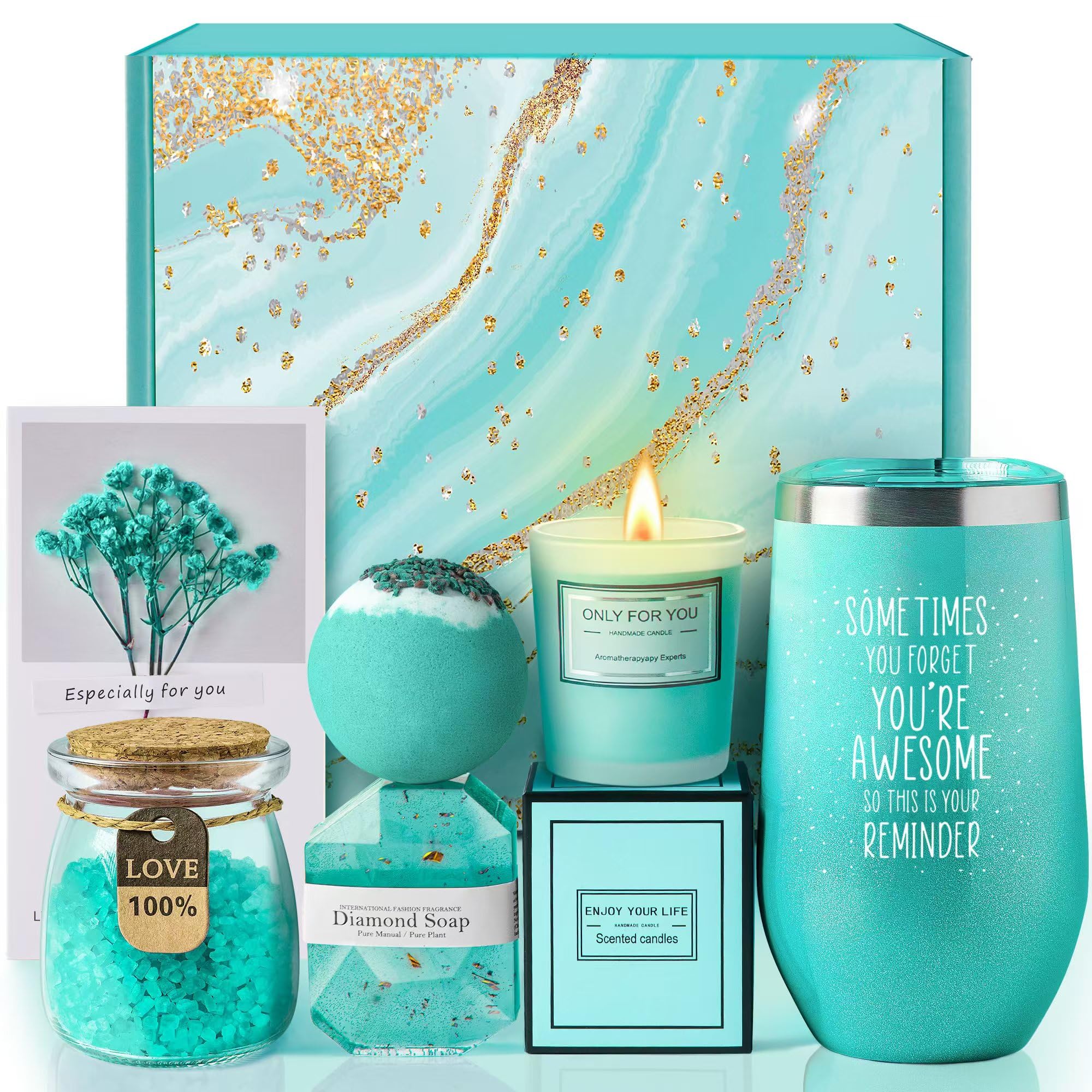 Luxury Gardenia Spa Gift Basket Set for Women - Perfect Birthday, Mother's Day & Christmas Present for Mom, Wife, Girlfriend, Sister & Best Friend - Self-Care Relaxation Gift with Inspirational Message - Ideal for Home Spa Nights, Thank You Gifts & Special Occasions