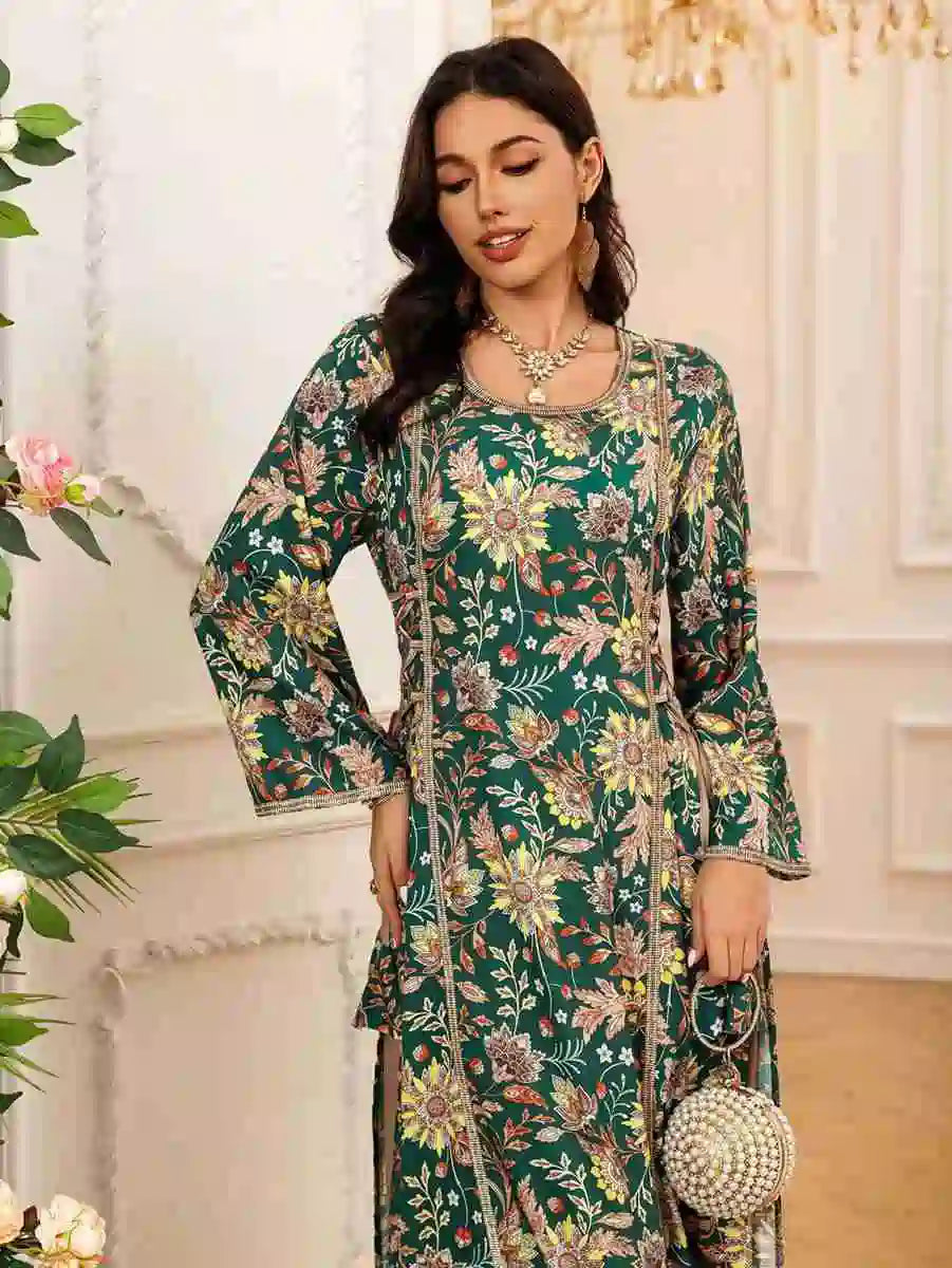 Sparkling Eid Rhinestone Kaftan Dress for Women - Elegant Party Wear & Special Occasion Outfit #24439 | Perfect for Festivals, Weddings, and Celebrations
