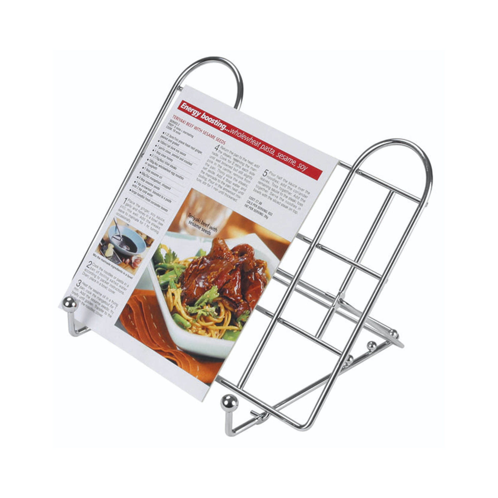 Adjustable Recipe Book Stand - Hands-Free Cookbook Holder for Kitchen Countertops - Perfect for Baking, Cooking & Reading Recipes