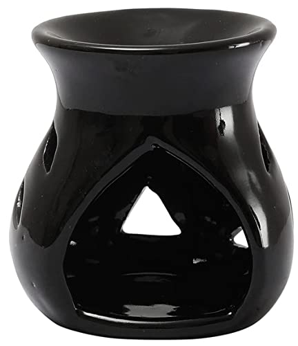 Premium AIR-ROMA Ceramic Essential Oil Diffuser - Black Aromatherapy Burner for Home, Office & Spa Relaxation | Perfect for Stress Relief, Yoga & Meditation