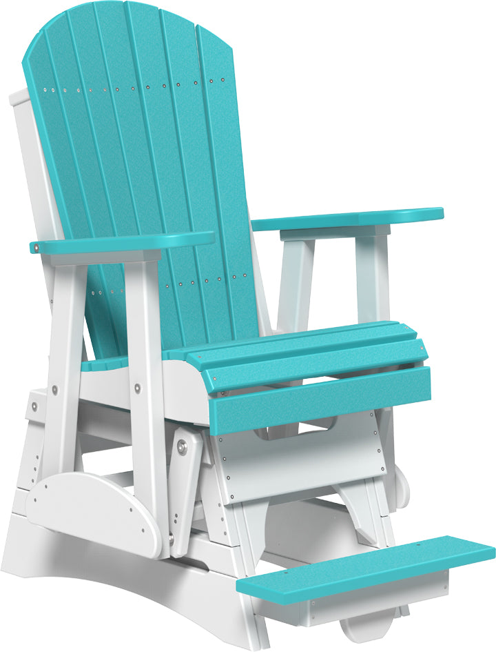 LuxCraft 2-Foot Adirondack Balcony Glider Chair - Outdoor Patio Rocking Chair for Small Spaces, Porch, Deck & Garden Relaxation