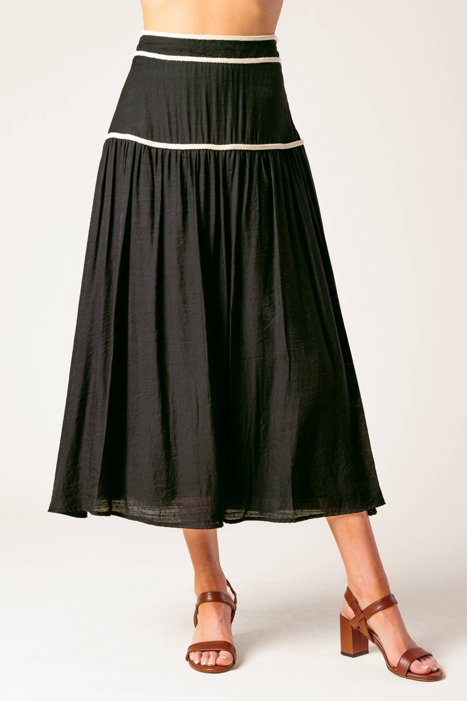 Divide and Contour Black Top & Skirt Set for Women - Slimming Outfit for Work, Party & Date Night