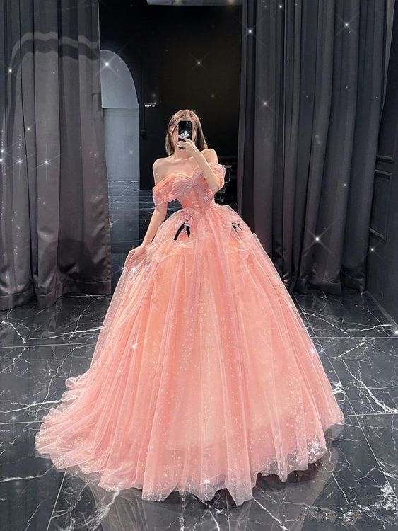 Elegant Off-the-Shoulder A-Line Long Prom Dress for Formal Evening Events - Perfect for Homecoming, Wedding Guest & Black Tie Occasions - Style J5469