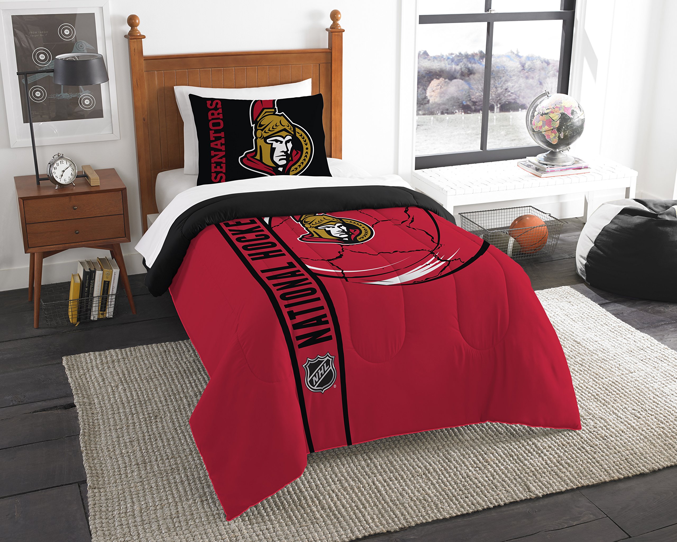 Northwest NHL Unisex Twin Comforter and Sham Set - Soft Bedding for Hockey Fans - Perfect for Game Nights & Cozy Sleep