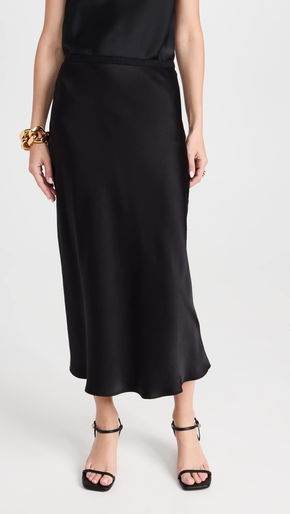ANINE BING Women's Silk Slip Skirt - Elegant Satin Midi Skirt for Women | Perfect for Date Night, Office Wear & Special Occasions
