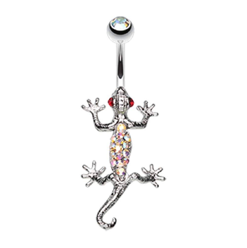 Sparkling Gecko Belly Button Ring - Trendy Jewelry for Parties