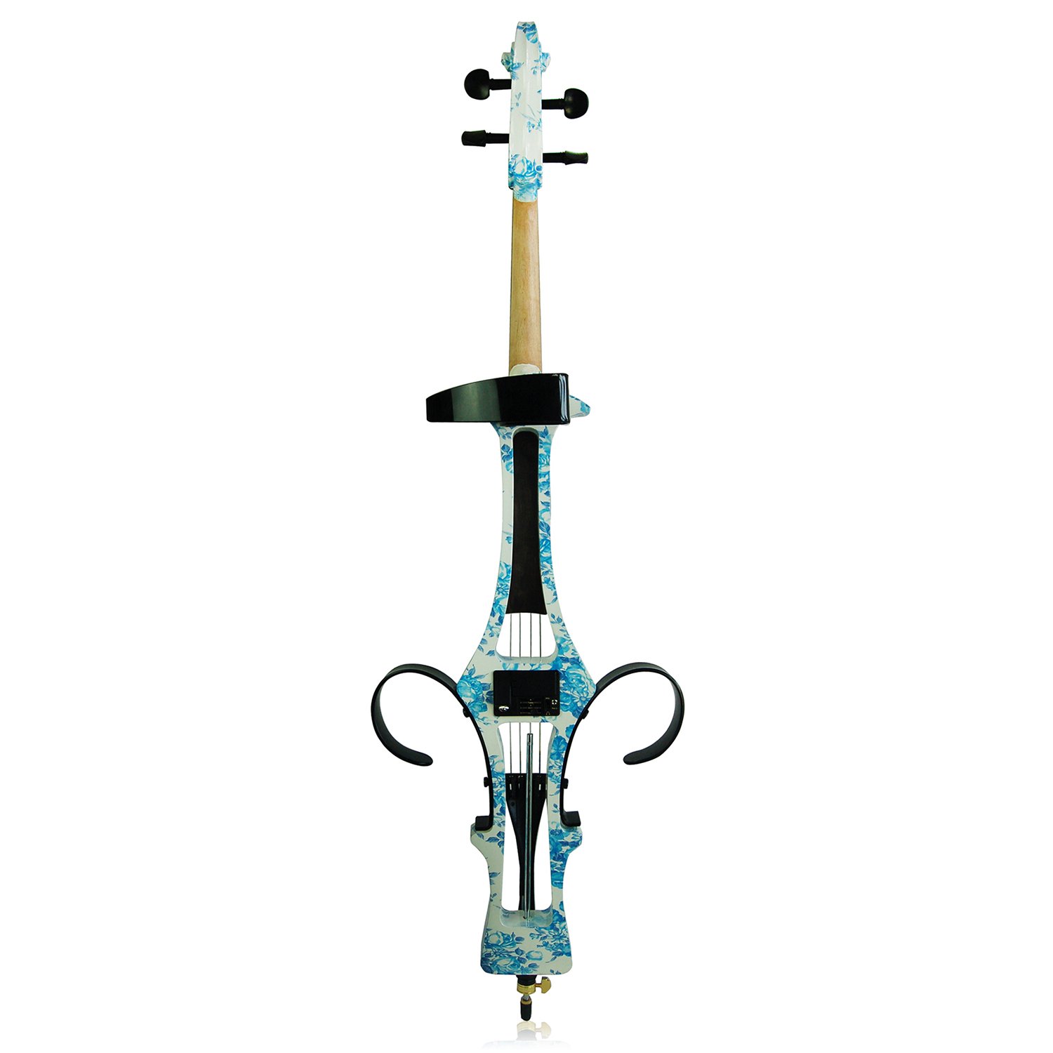 Professional Handmade Solid Wood 4/4 Full Size Silent Electric Cello with Bow, Case & Bridge Strings - Perfect for Home Practice, Studio Recording & Live Performances (Model 1201)