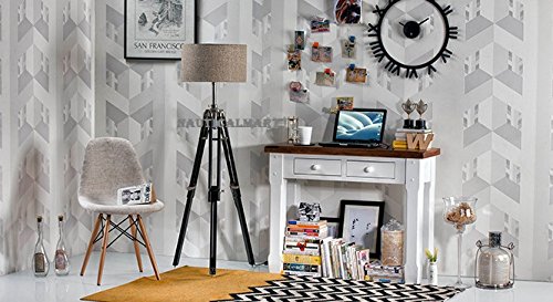 NauticalMart Designer Chrome Finish Tripod Floor Lamp - Modern Adjustable Standing Light for Living Room, Bedroom & Office Decor