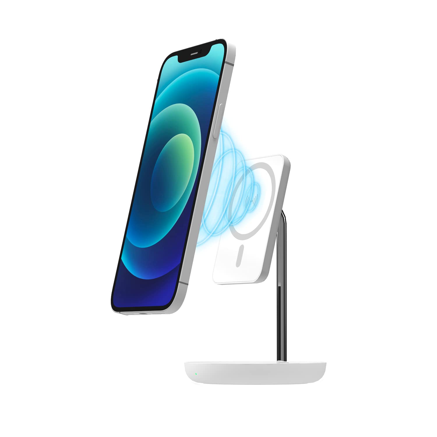 TalkWorks Magnetic Desktop Phone Stand for iPhone 15/14/13/12 Series - Compatible with MagSafe Cases - Includes Wall Adapter & 6ft USB-C Cable - Perfect for Home, Office, and Travel Charging