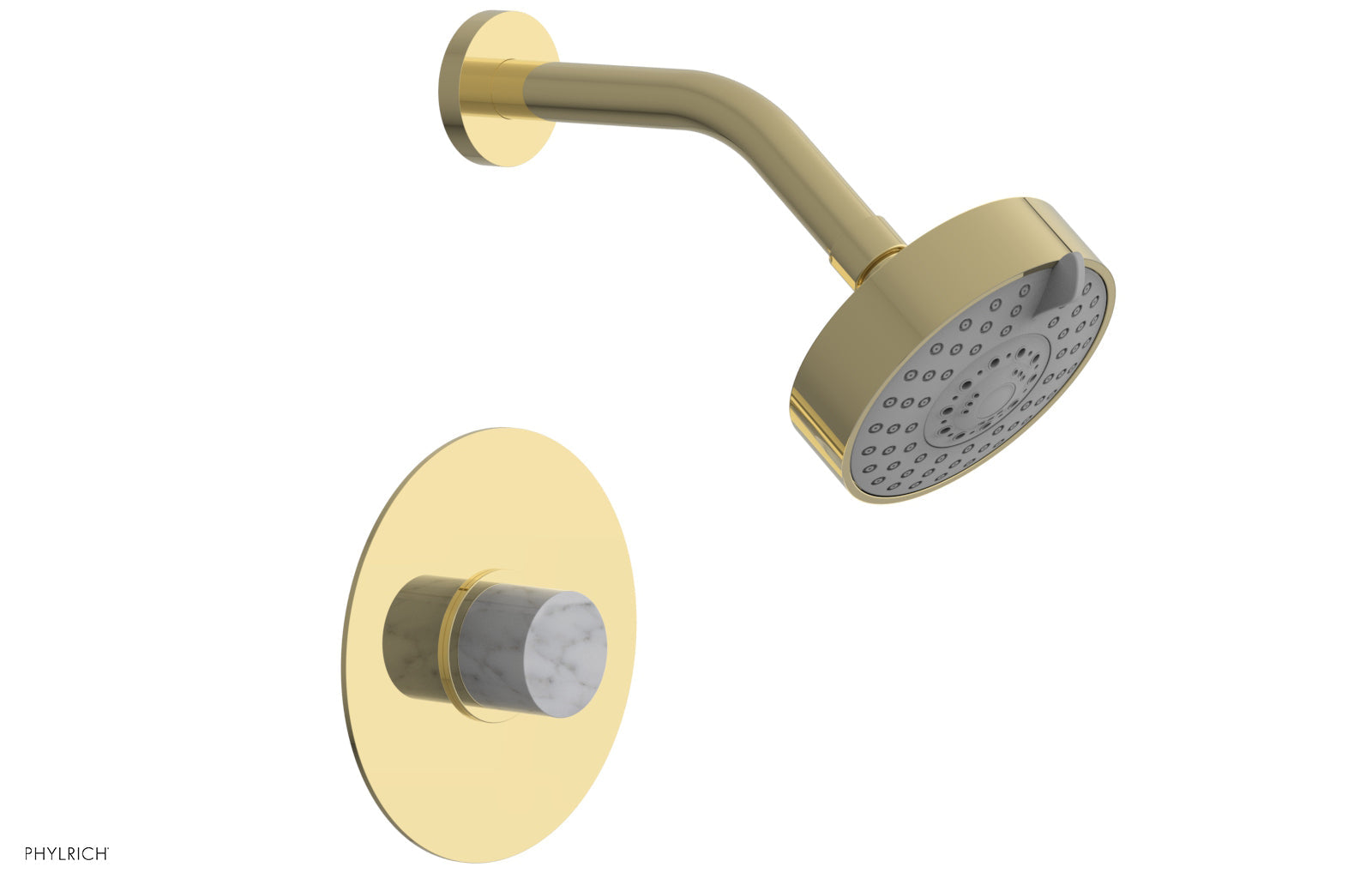 Premium White Marble Pressure Balance Shower Set - BASIC II Model 230-23 | Modern Bathroom Upgrade for Spa-Like Experience